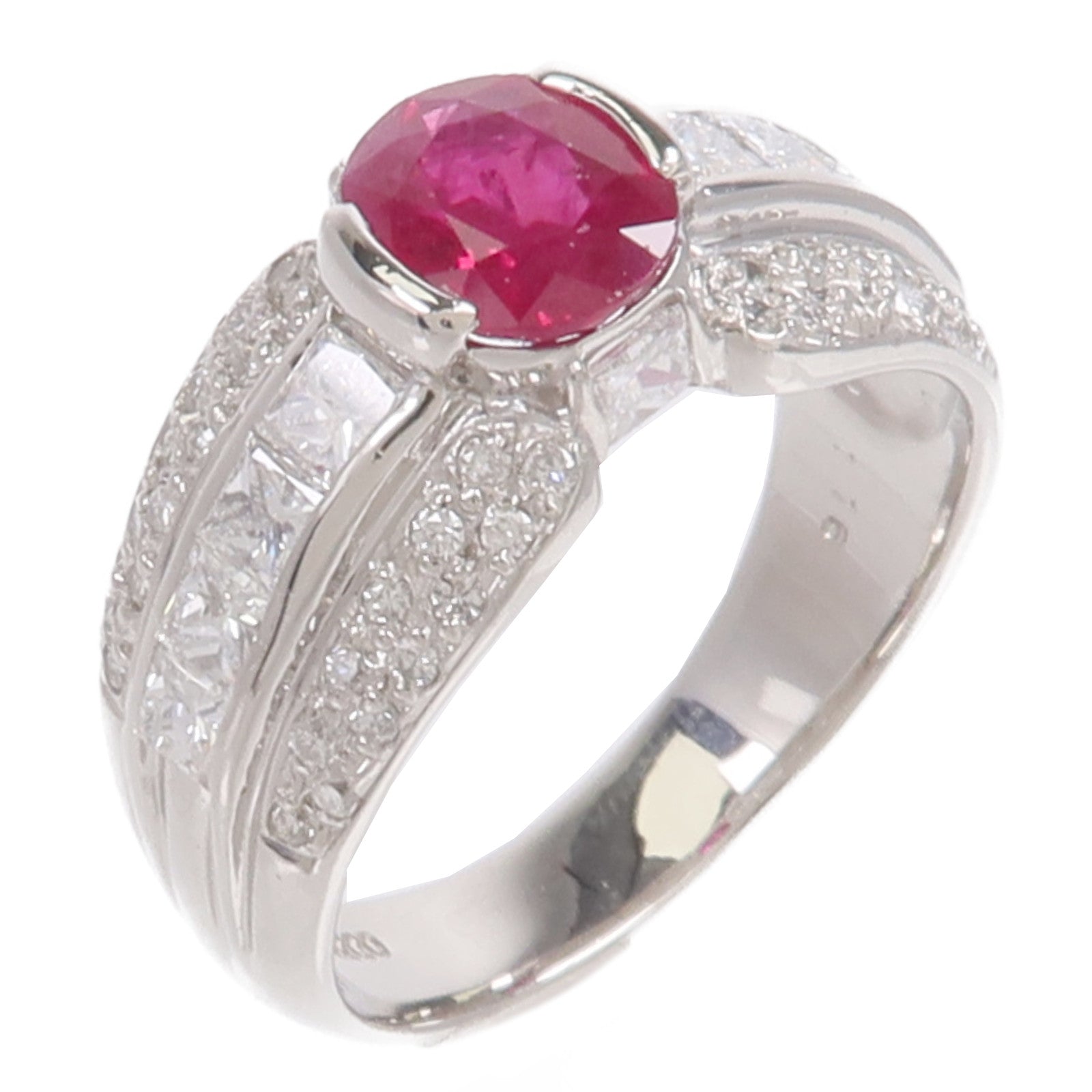 JEWELRY PT900鉑金Ruby Diamond Ring紅寶石鑽石戒指