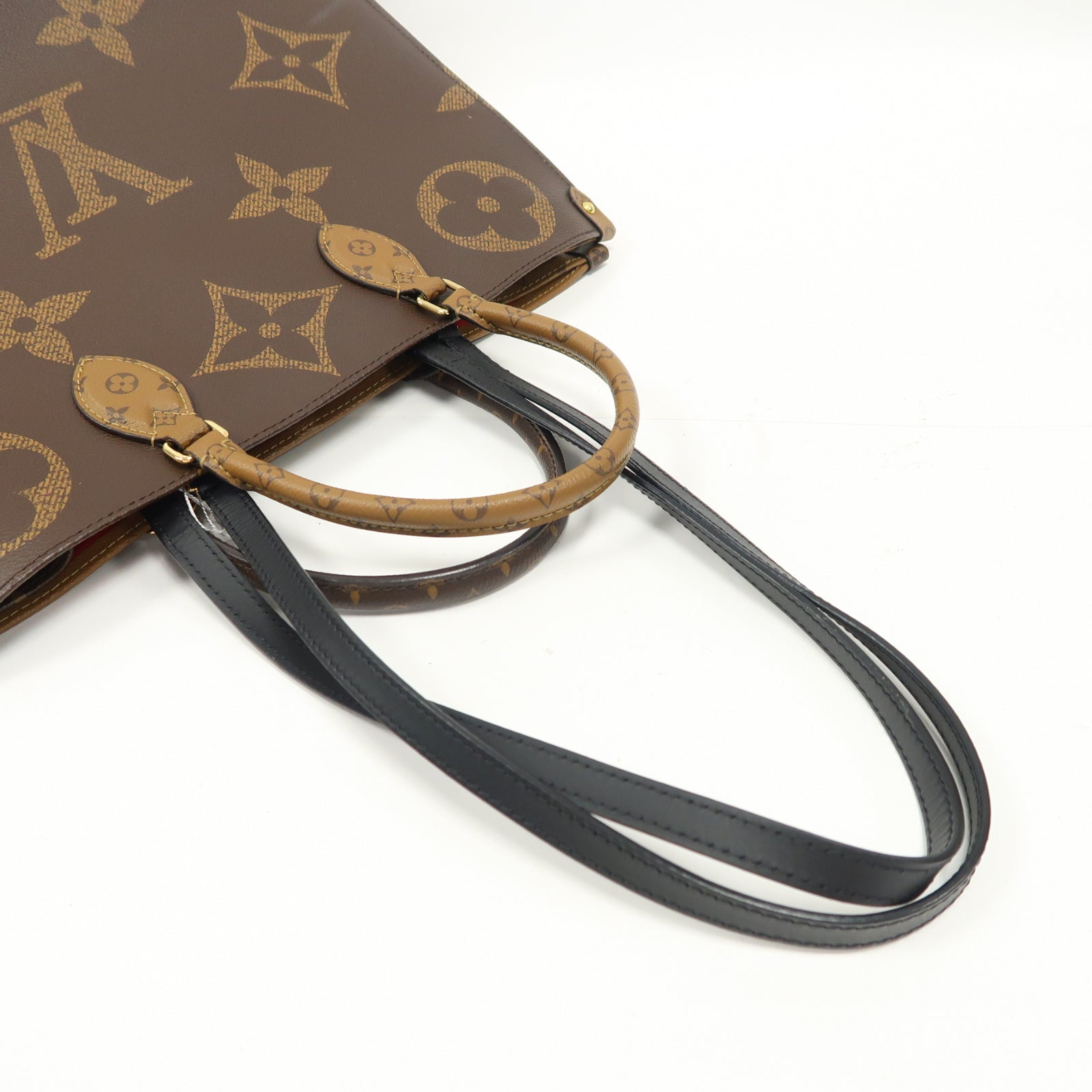 LOUIS VUITTON 【激減優惠】Monogram Giant Reverse On The Go GM金扣手挽肩背兩用袋啡色