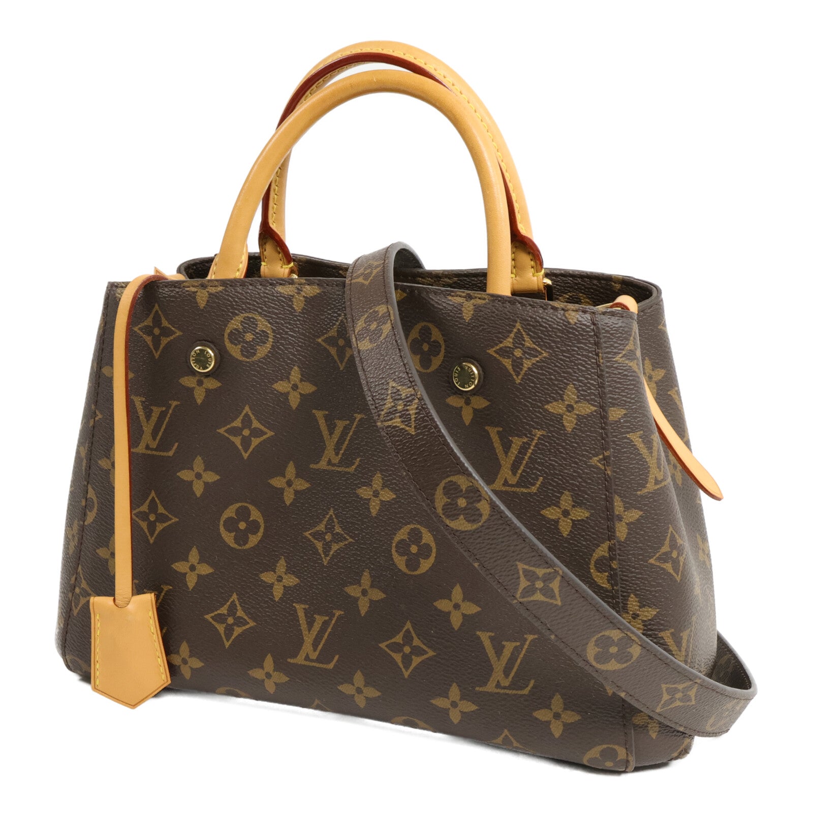 LOUIS VUITTON Monogram Montaigne BB手挽肩背兩用袋棕色