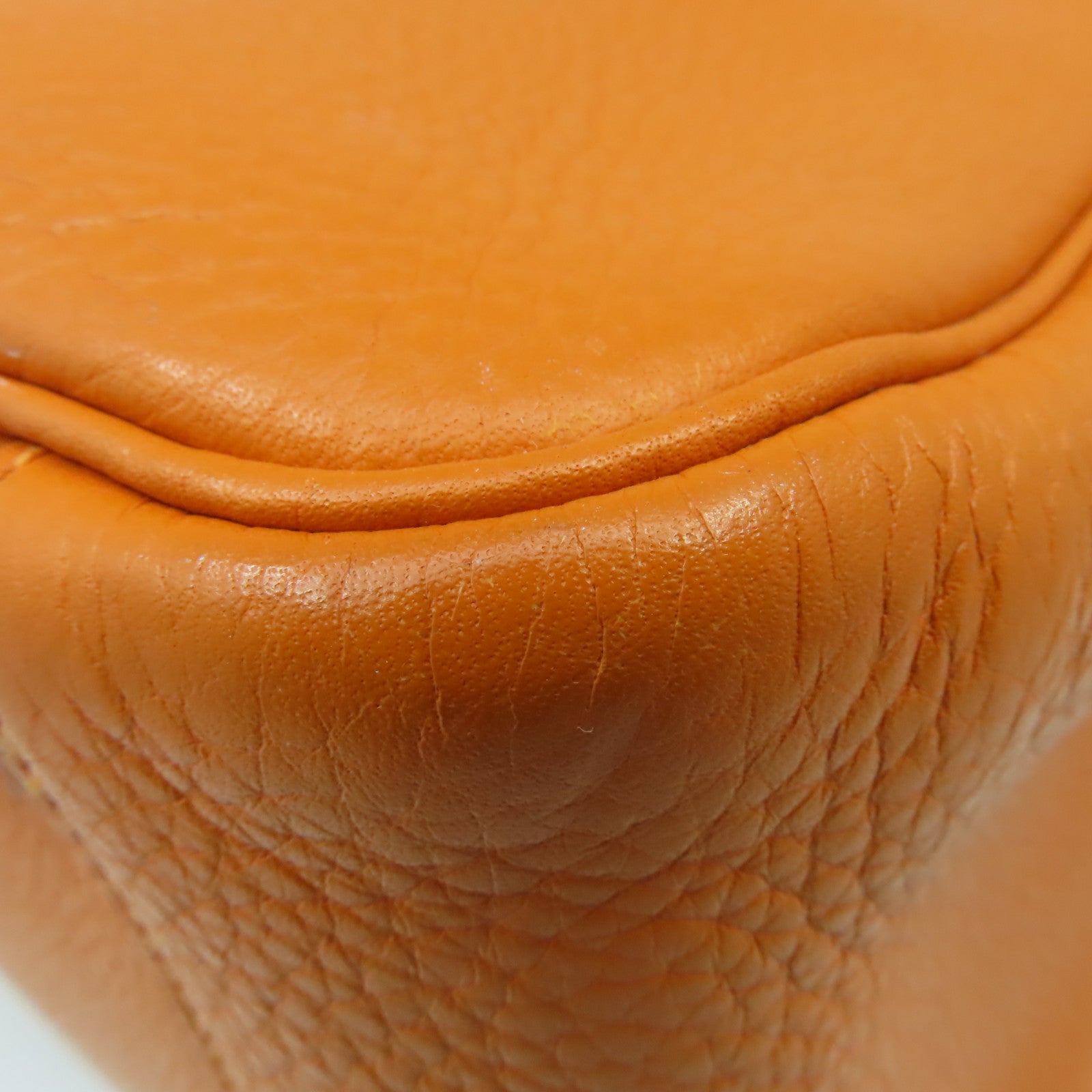 HERMES 【激減優惠】Clemence皮革Lindy 34 Shoulder Bag銀扣手挽肩背兩用袋Orange/橙色