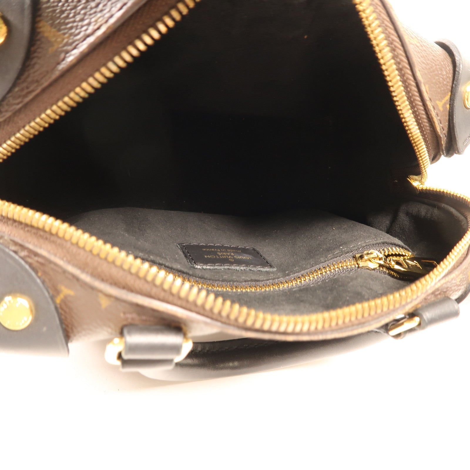 LOUIS VUITTON Monogram Petite Malle Souple金扣手挽肩背兩用袋棕色