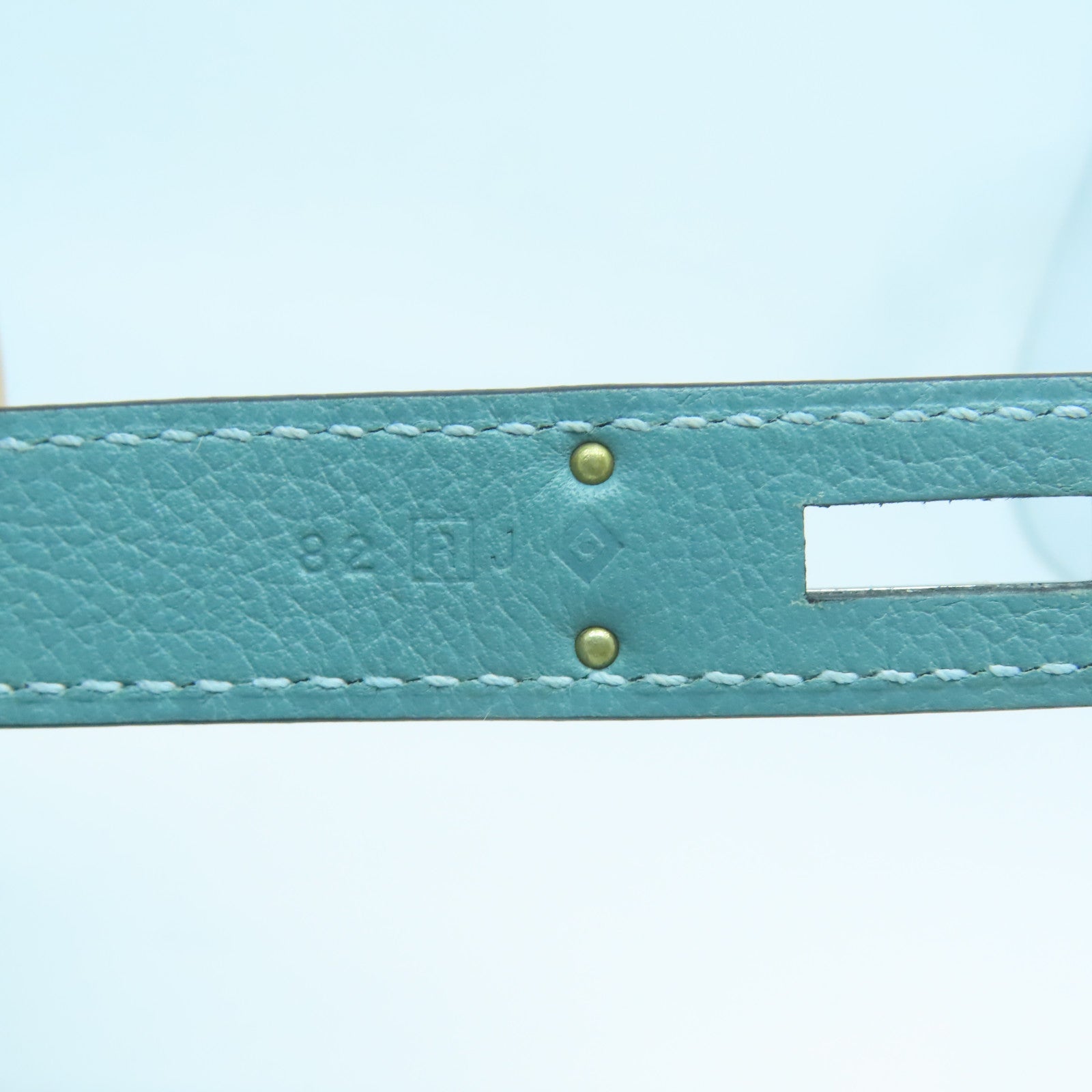 HERMES 【激減優惠】Evercolor皮革Mini Berline銀扣肩背袋藍色