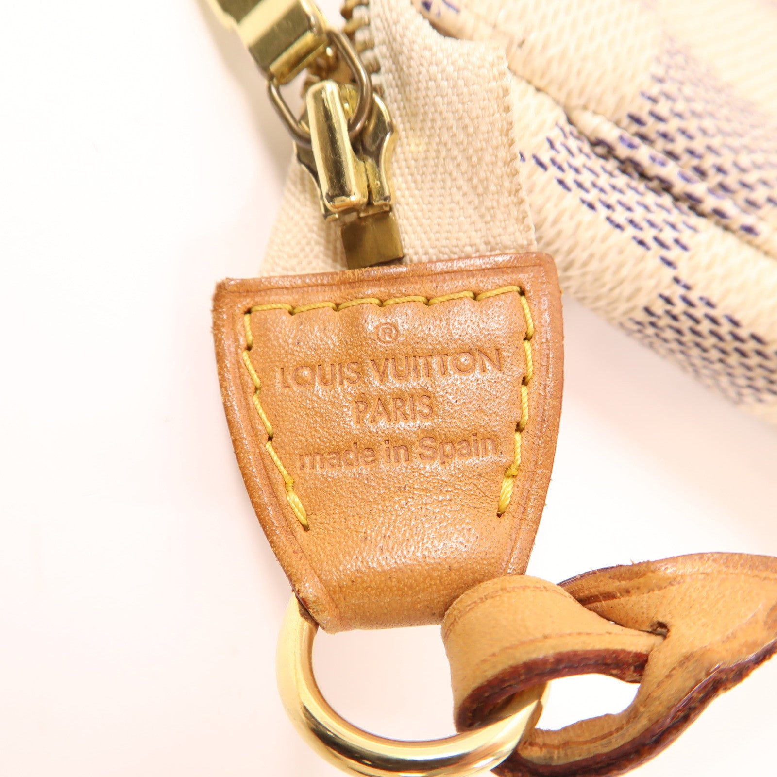 LOUIS VUITTON 【激減優惠】Damier Azur Pochette Accessoires Bag金扣肩背袋白色