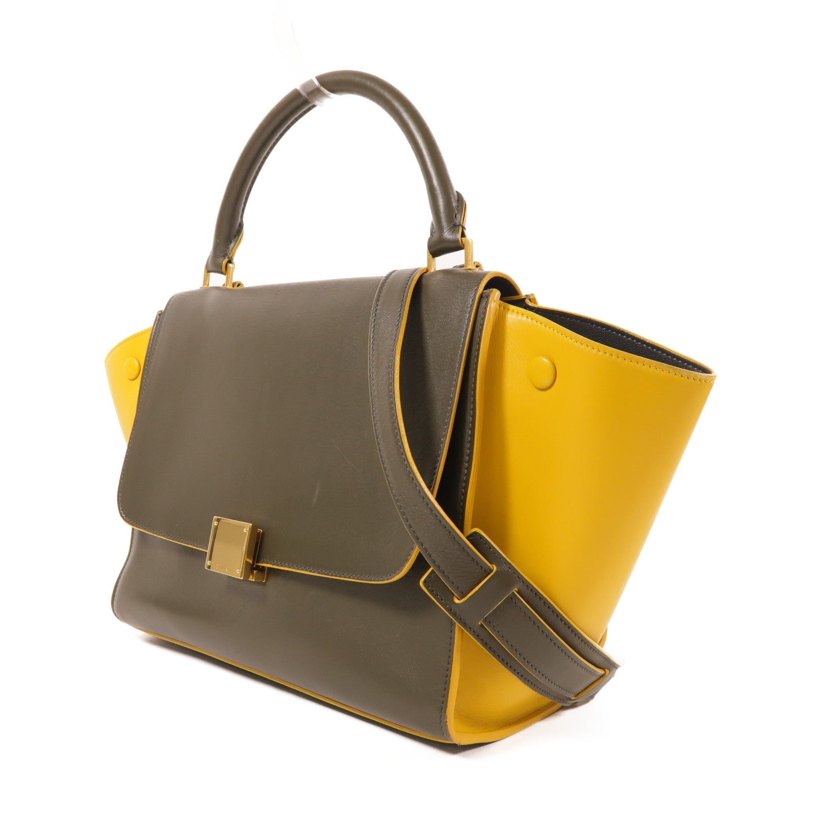 CELINE 牛皮皮革Trapeze金扣手挽肩背兩用袋