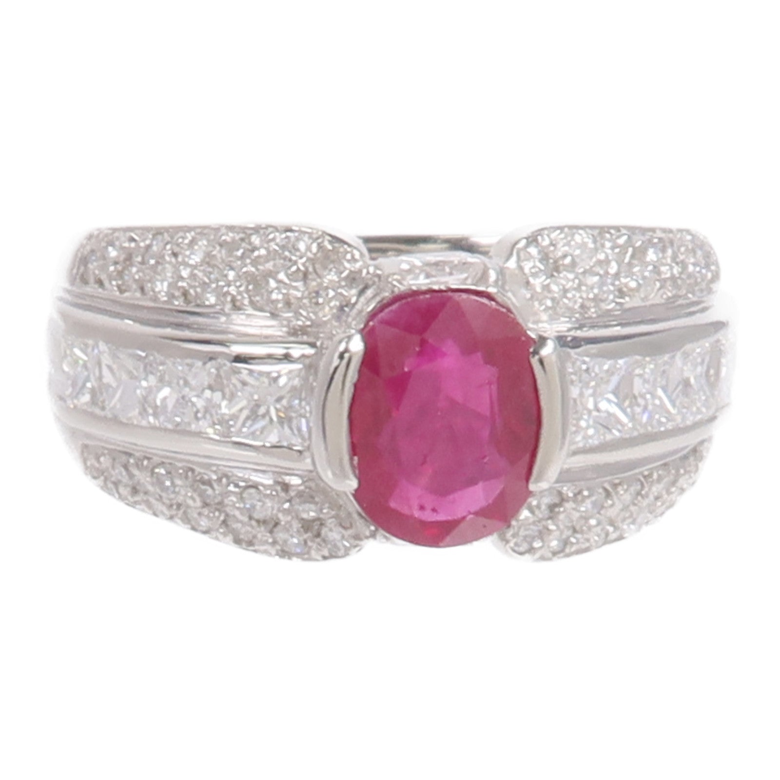 JEWELRY PT900鉑金Ruby Diamond Ring紅寶石鑽石戒指