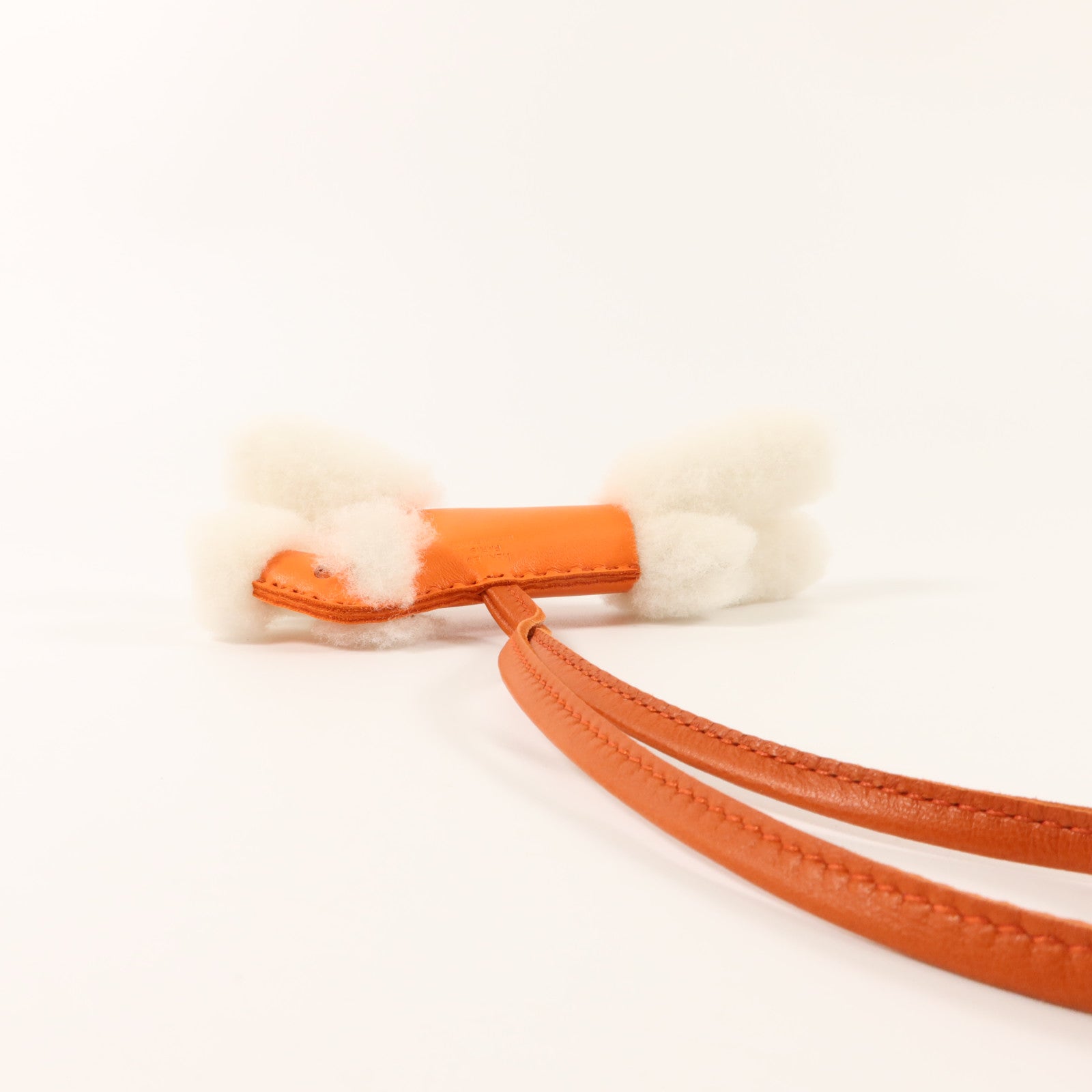 HERMES Milo皮革/Merinos羊毛Budy Charm掛飾Capucine/Sienne
