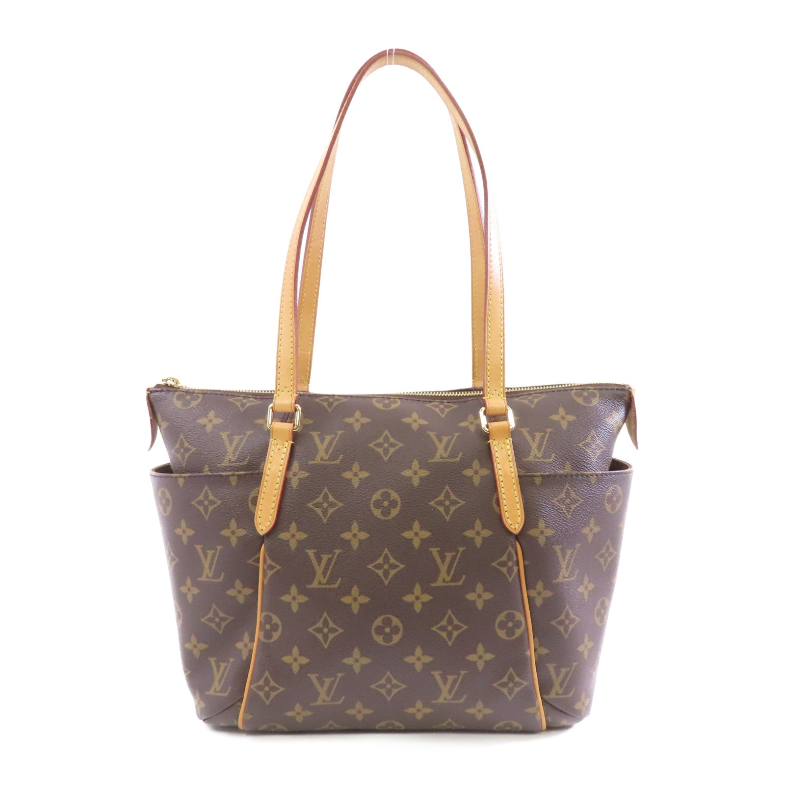 LOUIS VUITTON Monogram Totally PM金扣手挽袋棕色