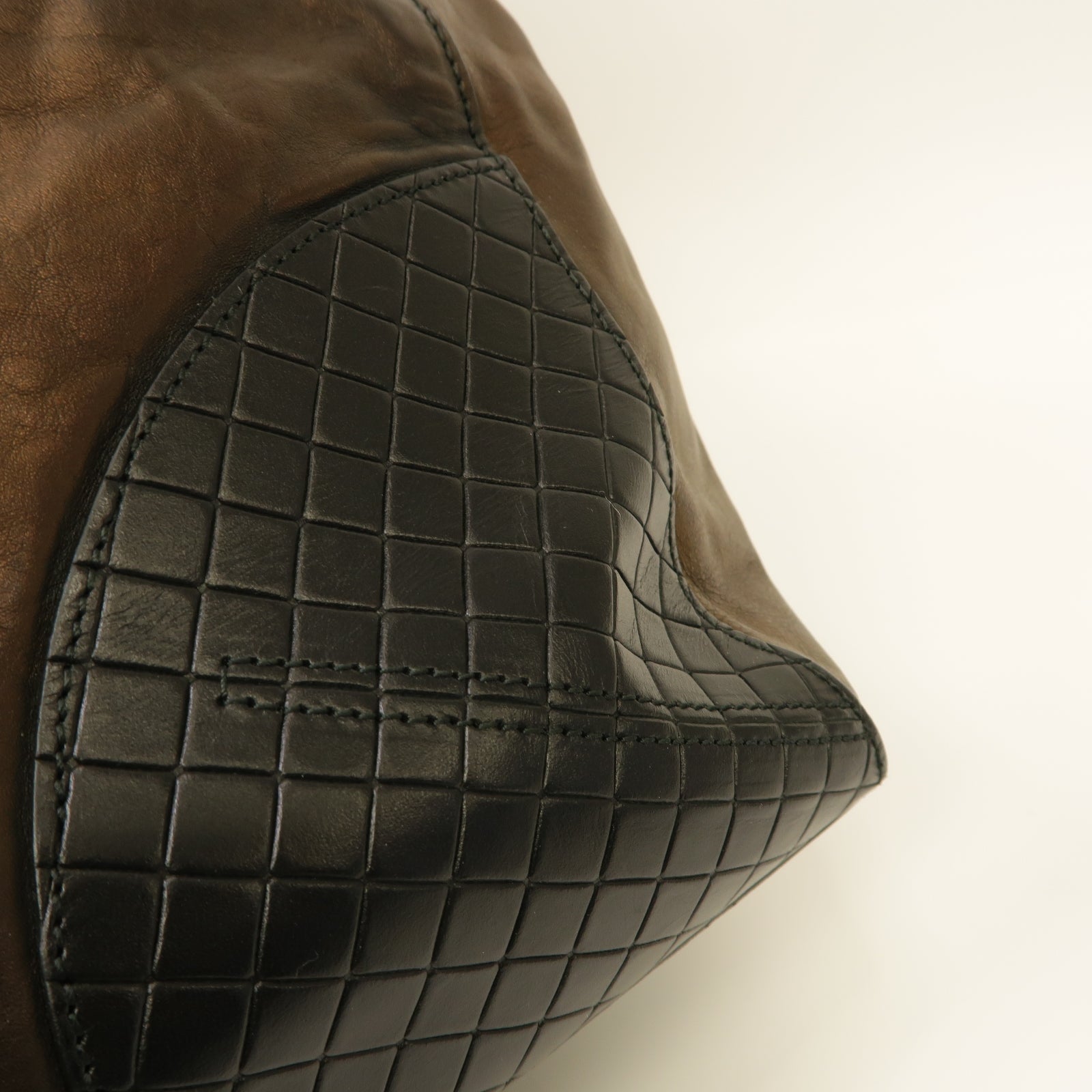 BOTTEGA VENETA 【激減優惠】牛皮皮革Tote Bag手挽袋啡色/黑色