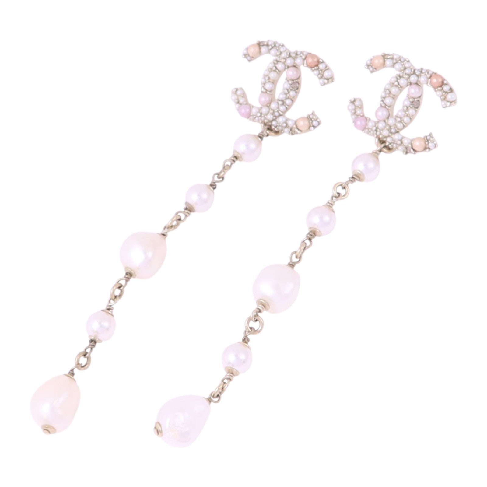 CHANEL 金屬/PVC/水鑽Earrings金扣耳環
