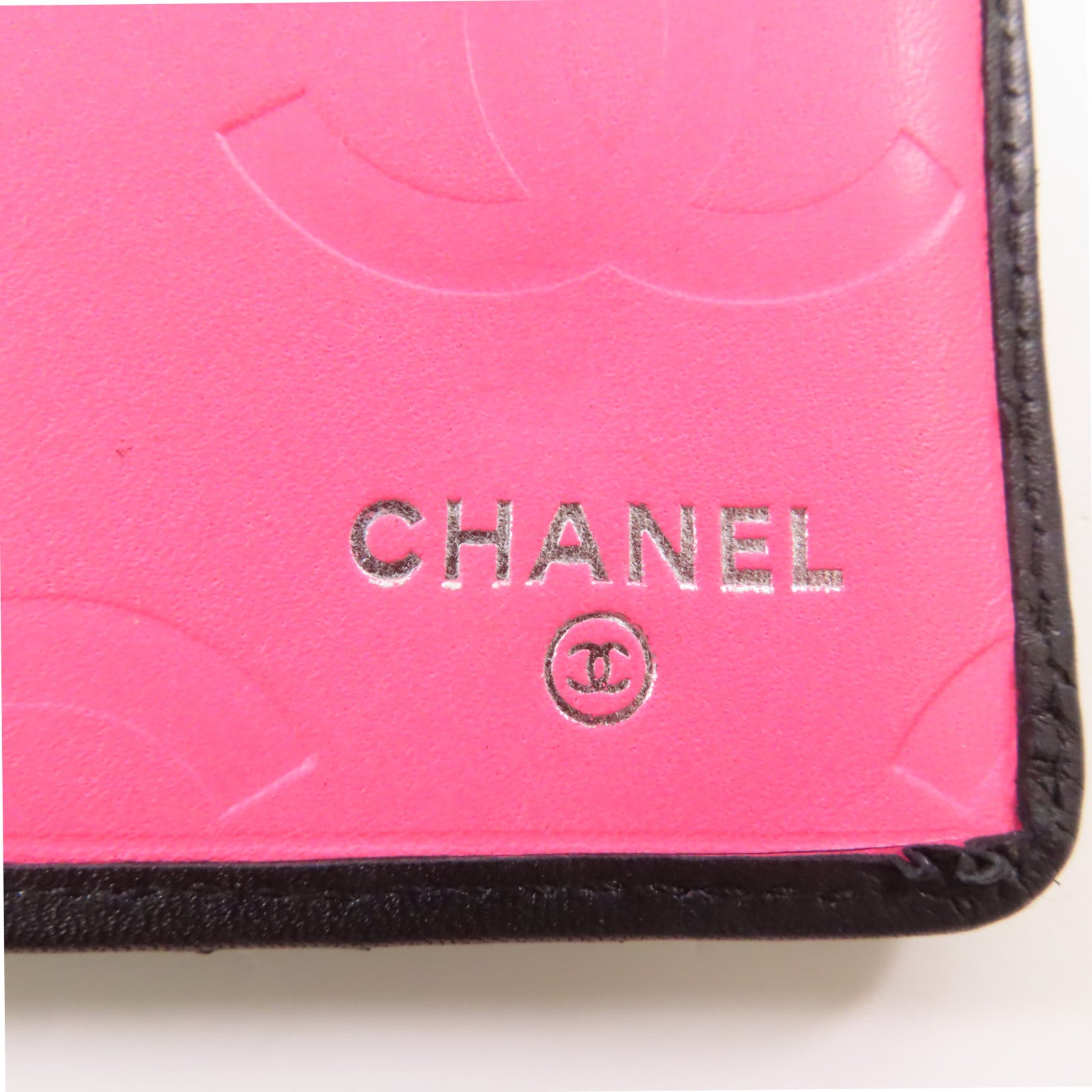 CHANEL 菱格牛皮皮革Cambon Wallet銀扣長錢包黑色