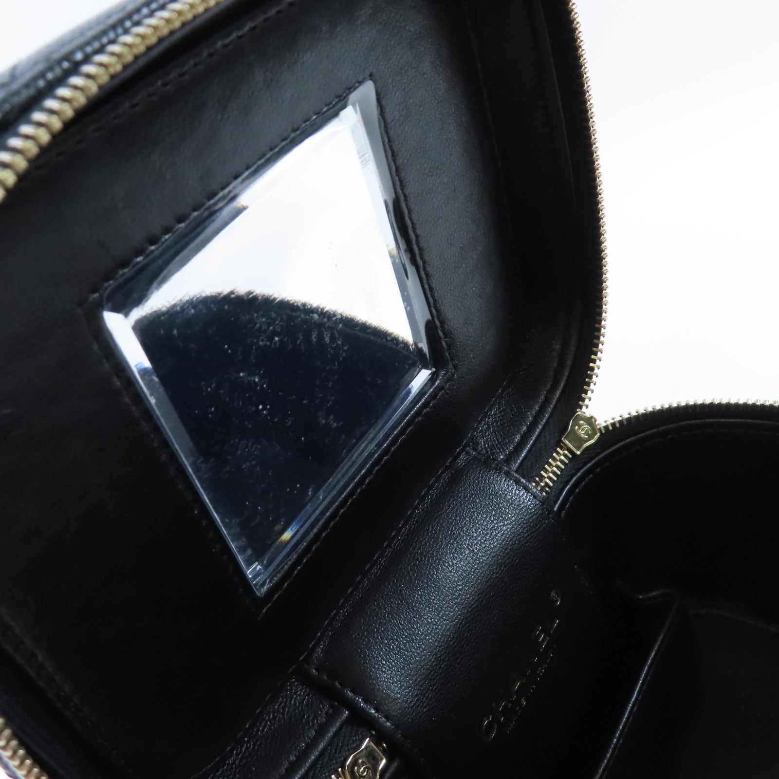 CHANEL 【激減優惠】菱格Caviar皮革Vanity Case 2Way Shoulder Bag金扣鏈帶手挽肩背兩用袋黑色