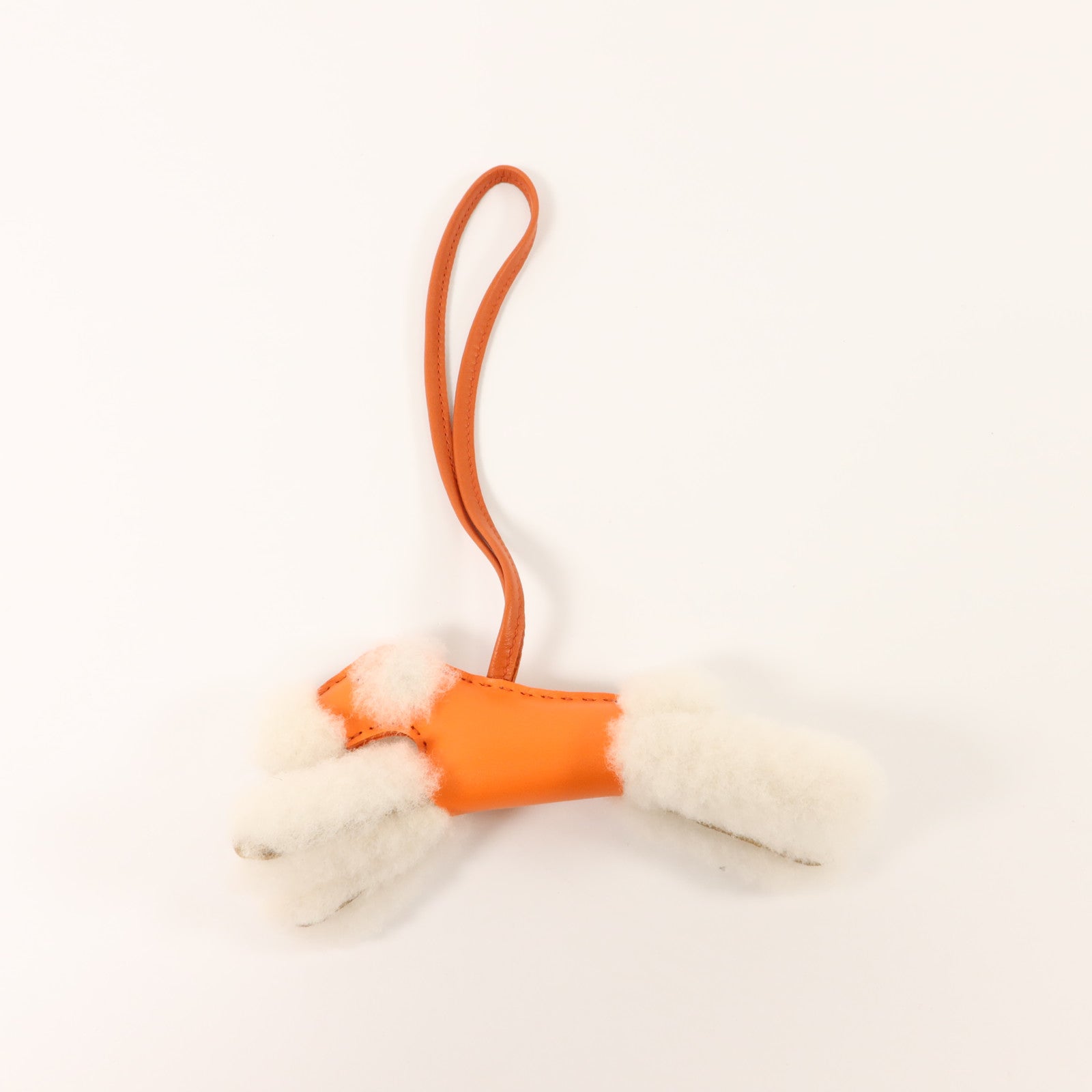HERMES Milo皮革/Merinos羊毛Budy Charm掛飾Capucine/Sienne