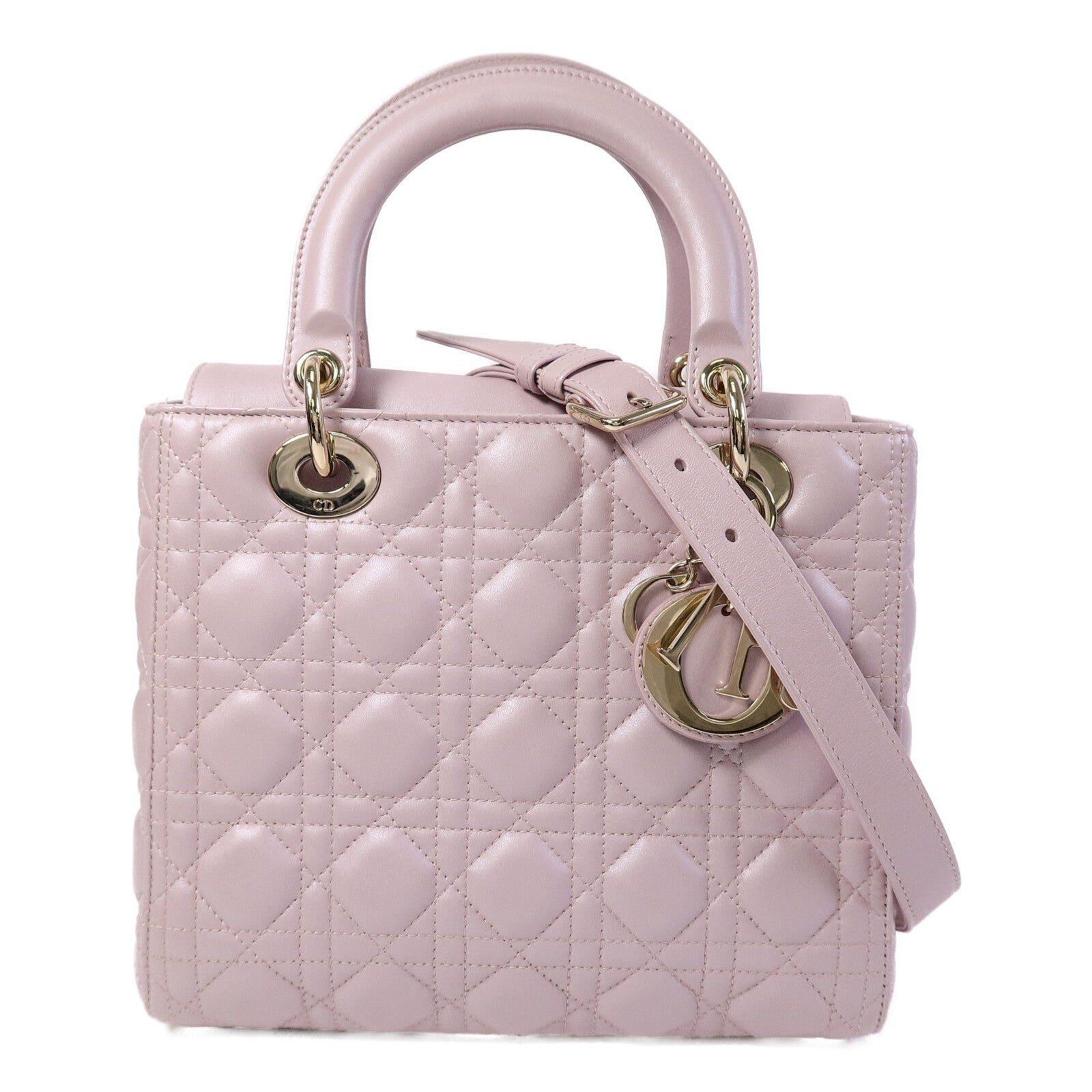 Dior 羊皮皮革Lady Dior Medium手挽肩背兩用袋
