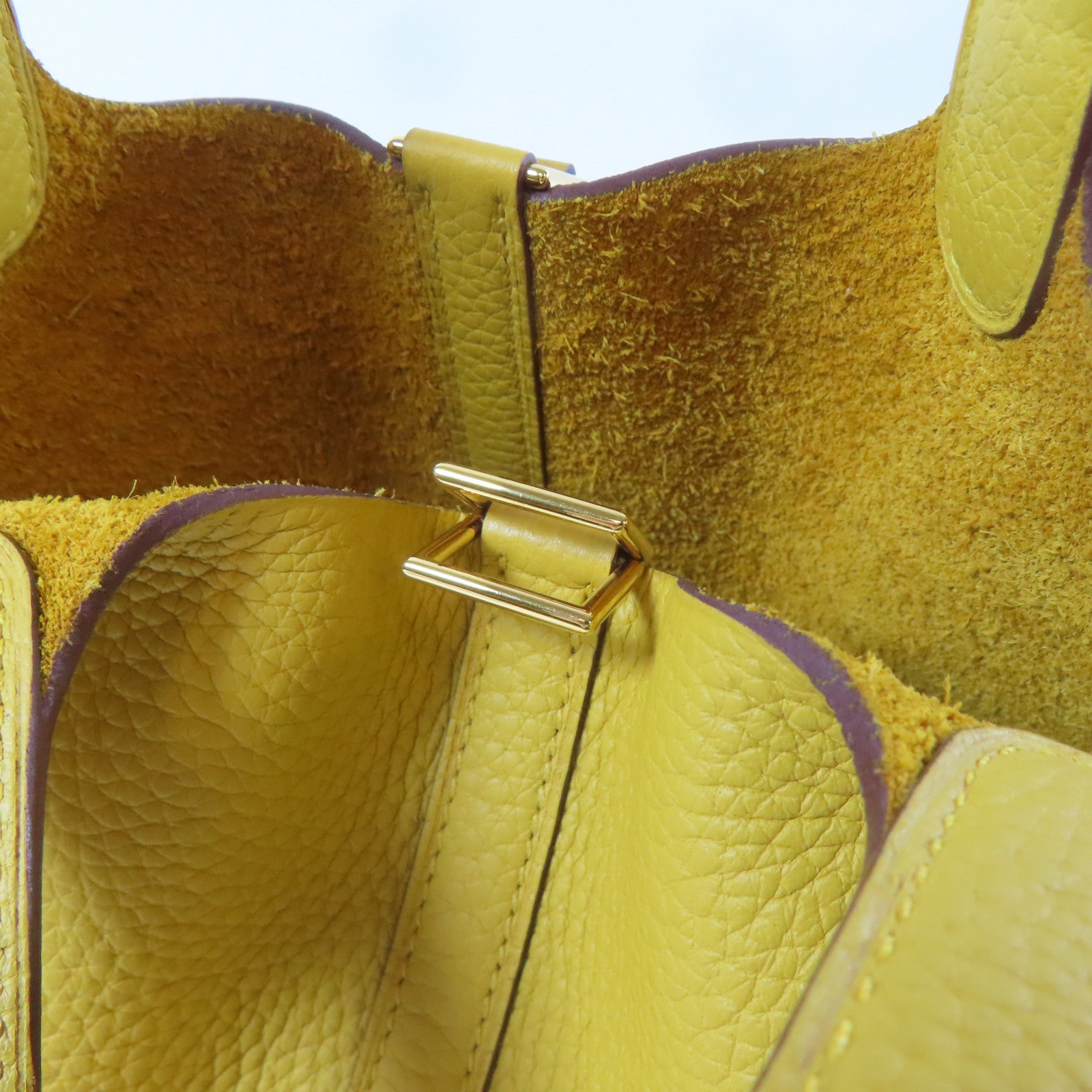 HERMES 【激減優惠】Taurillon Clemence皮革Picotin PM Tote Bag 金扣手挽袋Jaune Ambre