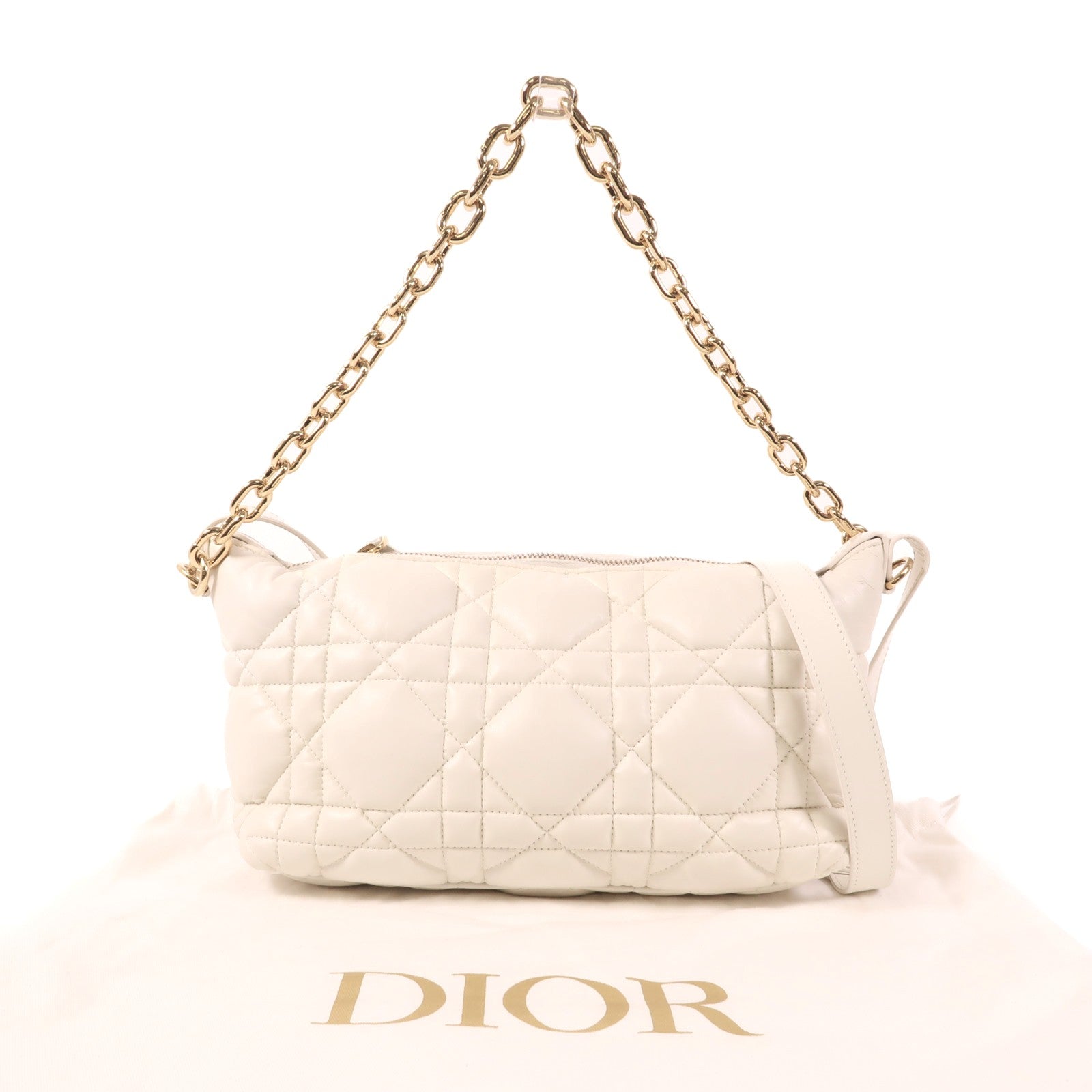 Dior 羊皮皮革Shoulder Bag金扣手挽肩背兩用袋