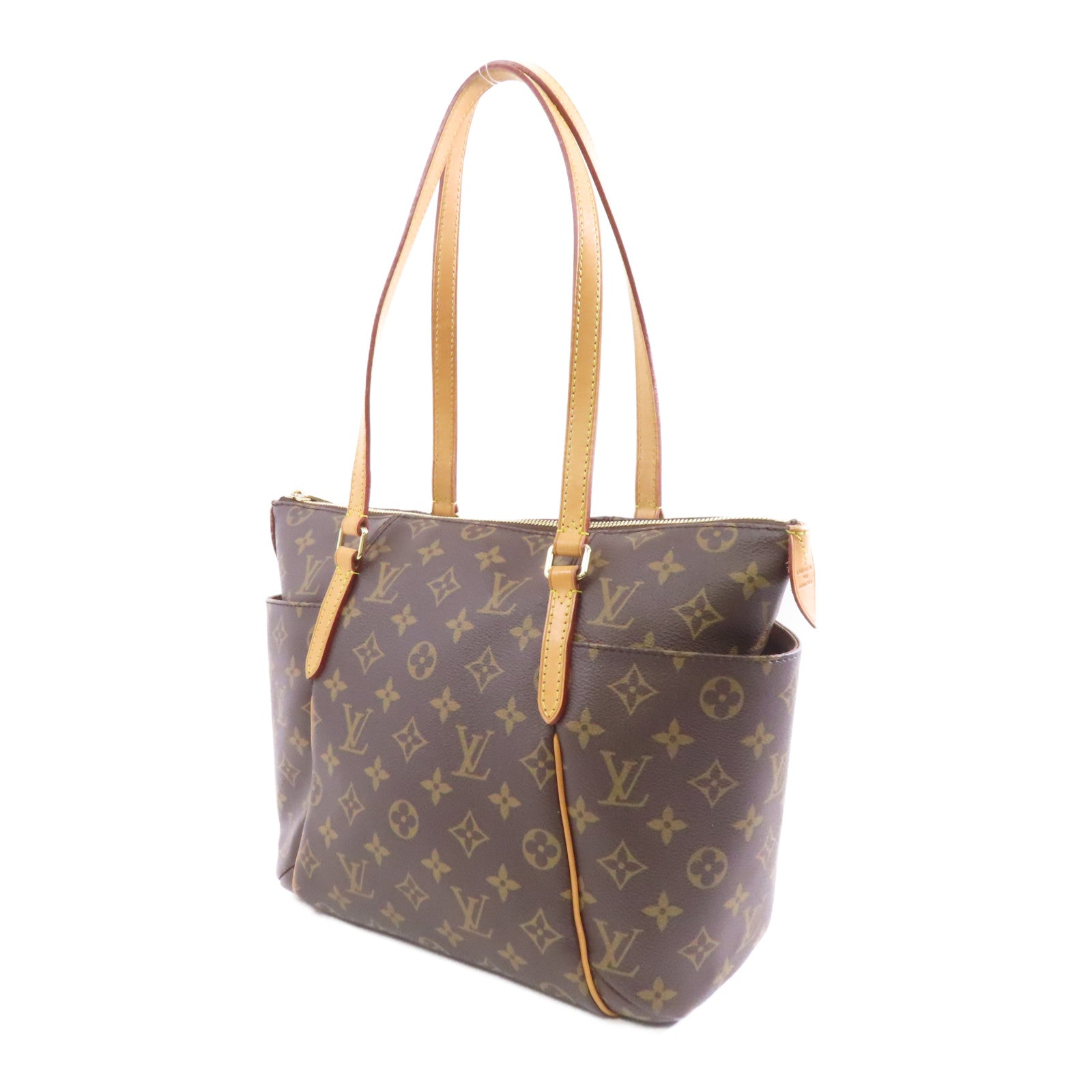 LOUIS VUITTON Monogram Totally PM金扣手挽袋棕色