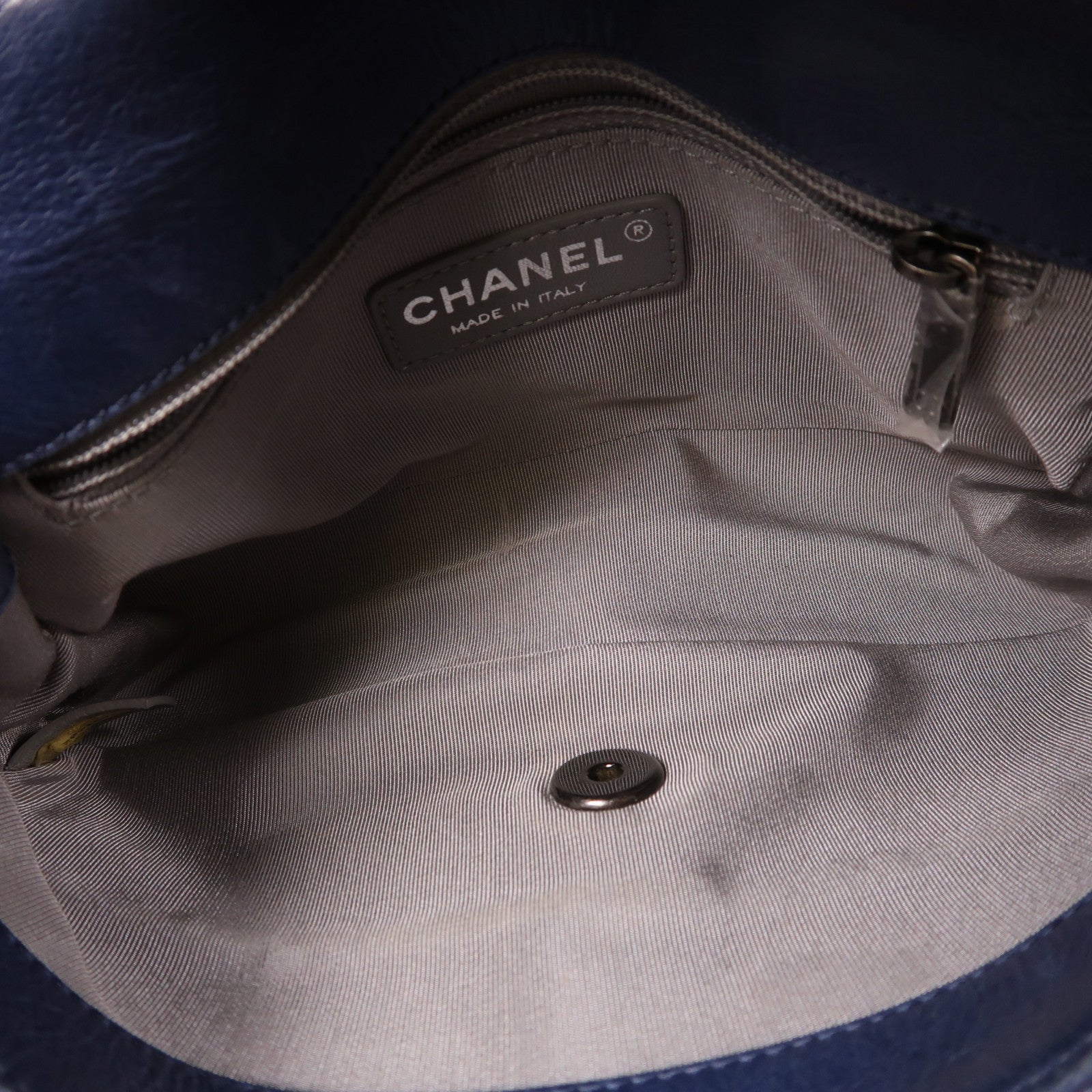 CHANEL 牛皮皮革Chain Shoulder銀扣鏈帶肩背袋