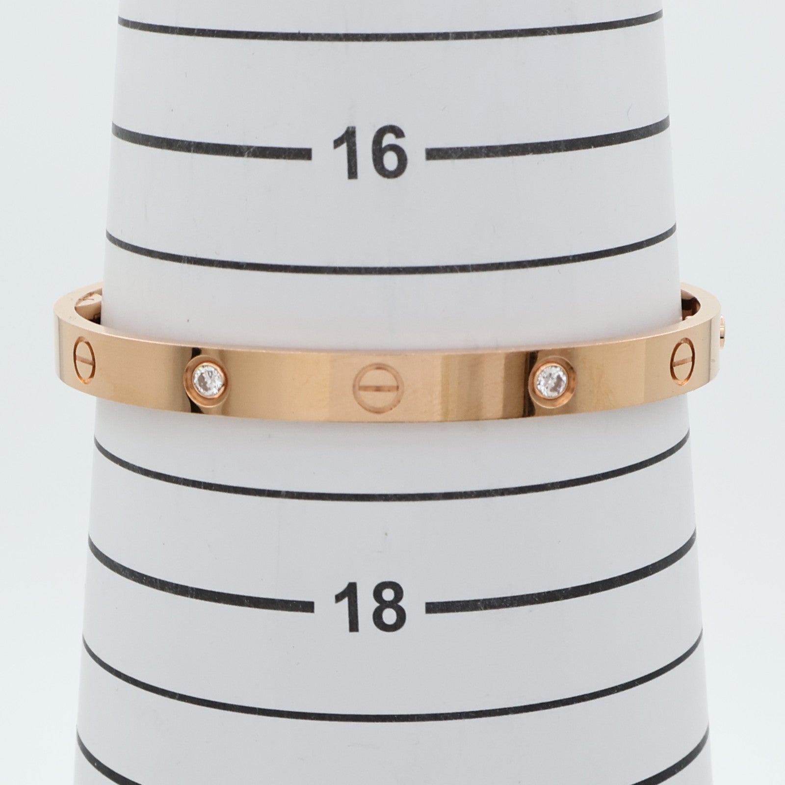 CARTIER 18K玫瑰金Love Bangle 4P Diamonds鑽石手鐲