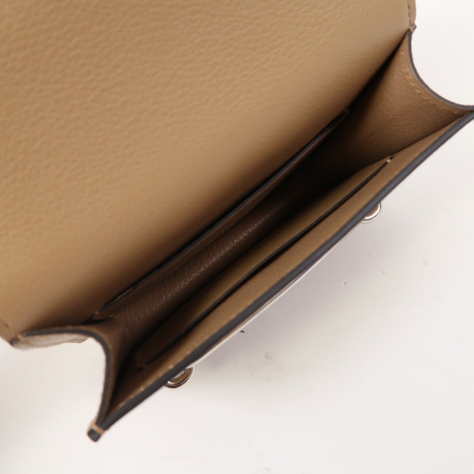 HERMES 【激減優惠】Evercolor皮革Roulis Slim Wallet銀扣錢包淺啡色/黃色