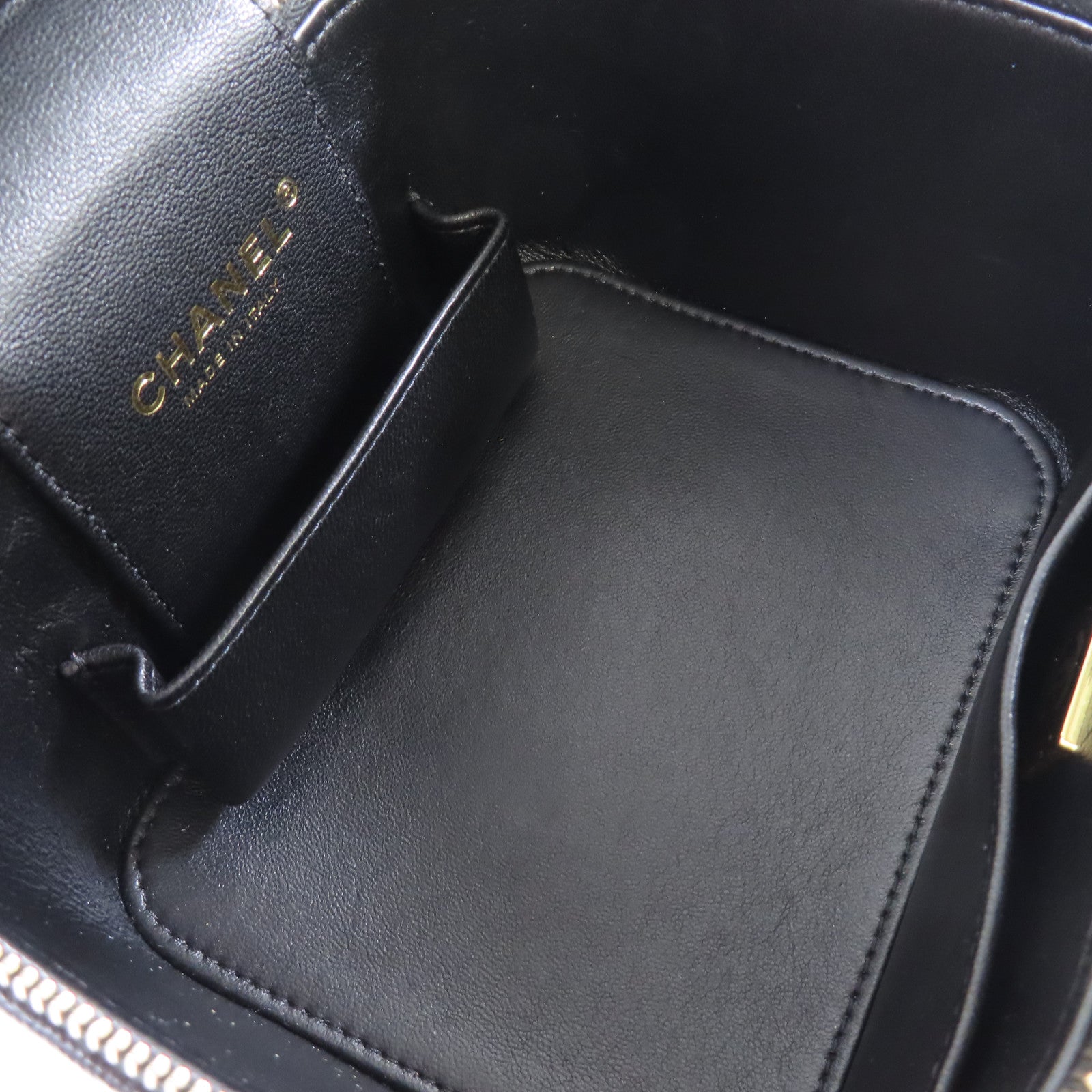 CHANEL 【激減優惠】菱格Caviar皮革Vanity Case 2Way Shoulder Bag金扣鏈帶手挽肩背兩用袋黑色