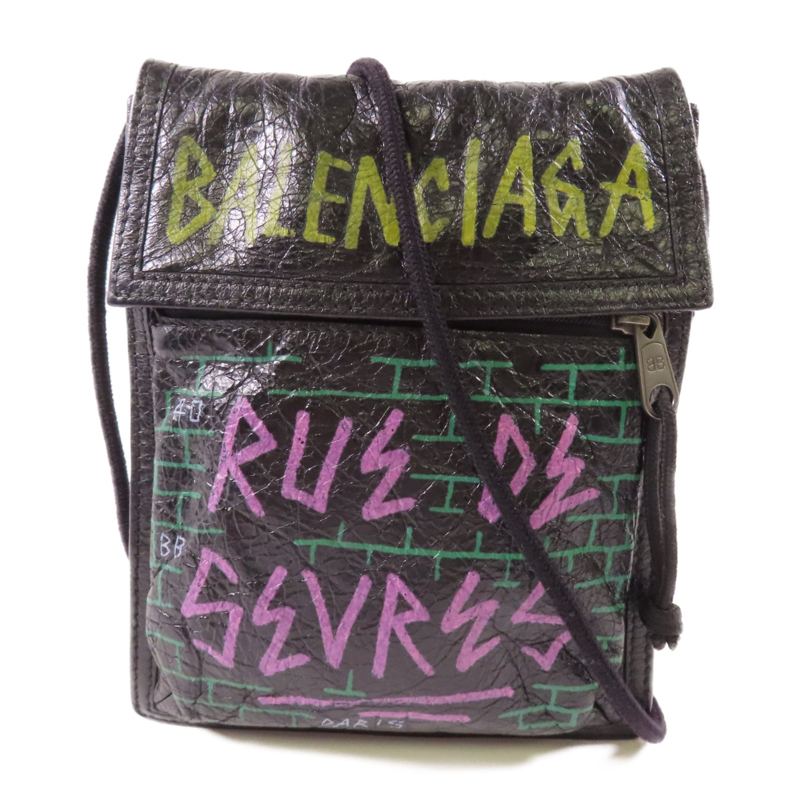 BALENCIAGA 牛皮皮革Pouch Graffiti肩背袋