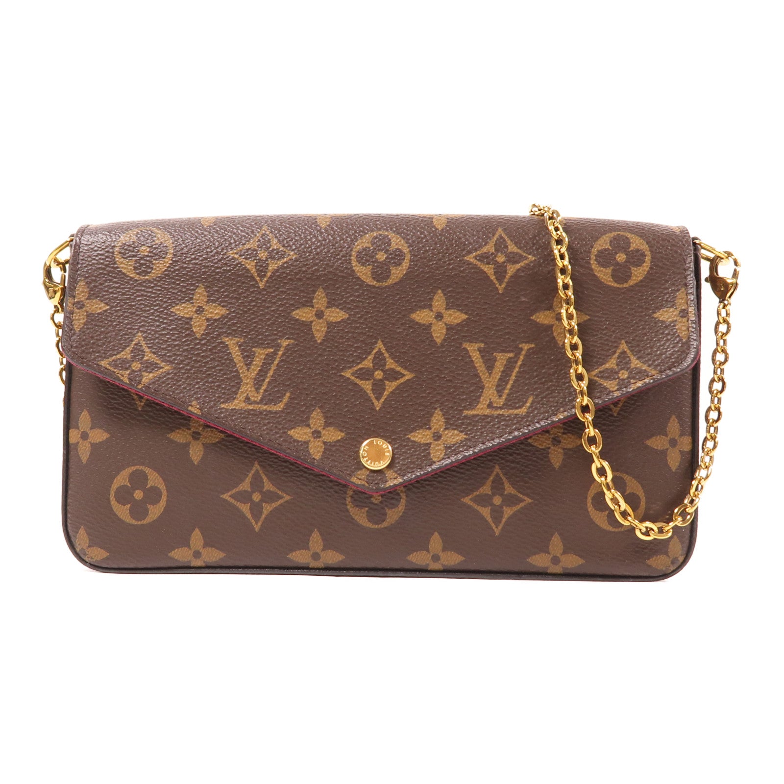 LOUIS VUITTON Monogram Pochette Felicie金扣鏈帶肩背袋