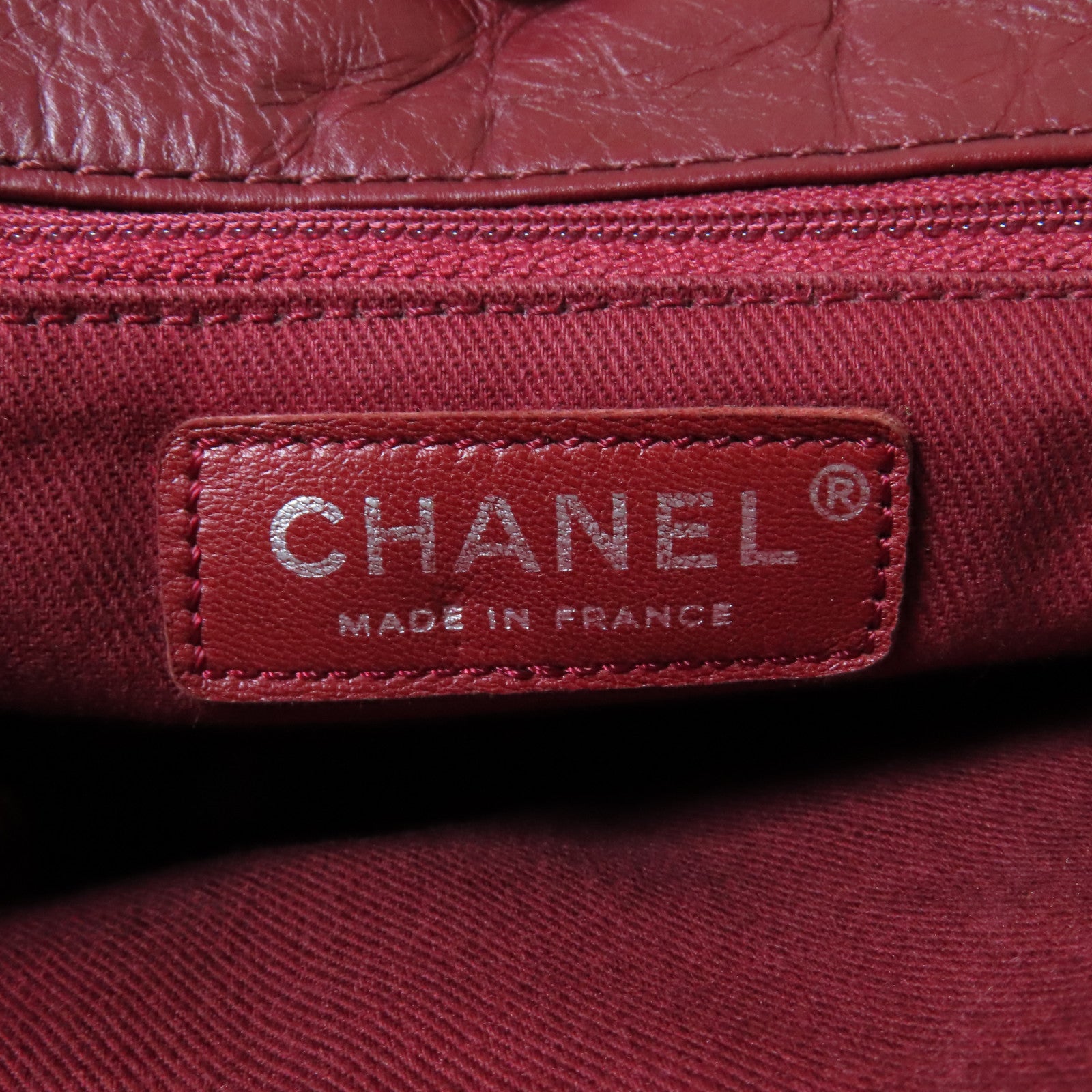 CHANEL **【激減優惠】牛皮皮革Chain Shoulder銀扣鏈帶肩背袋紅色