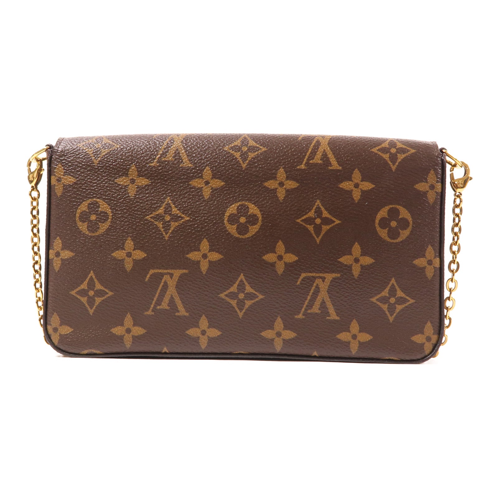 LOUIS VUITTON Monogram Pochette Felicie金扣鏈帶肩背袋