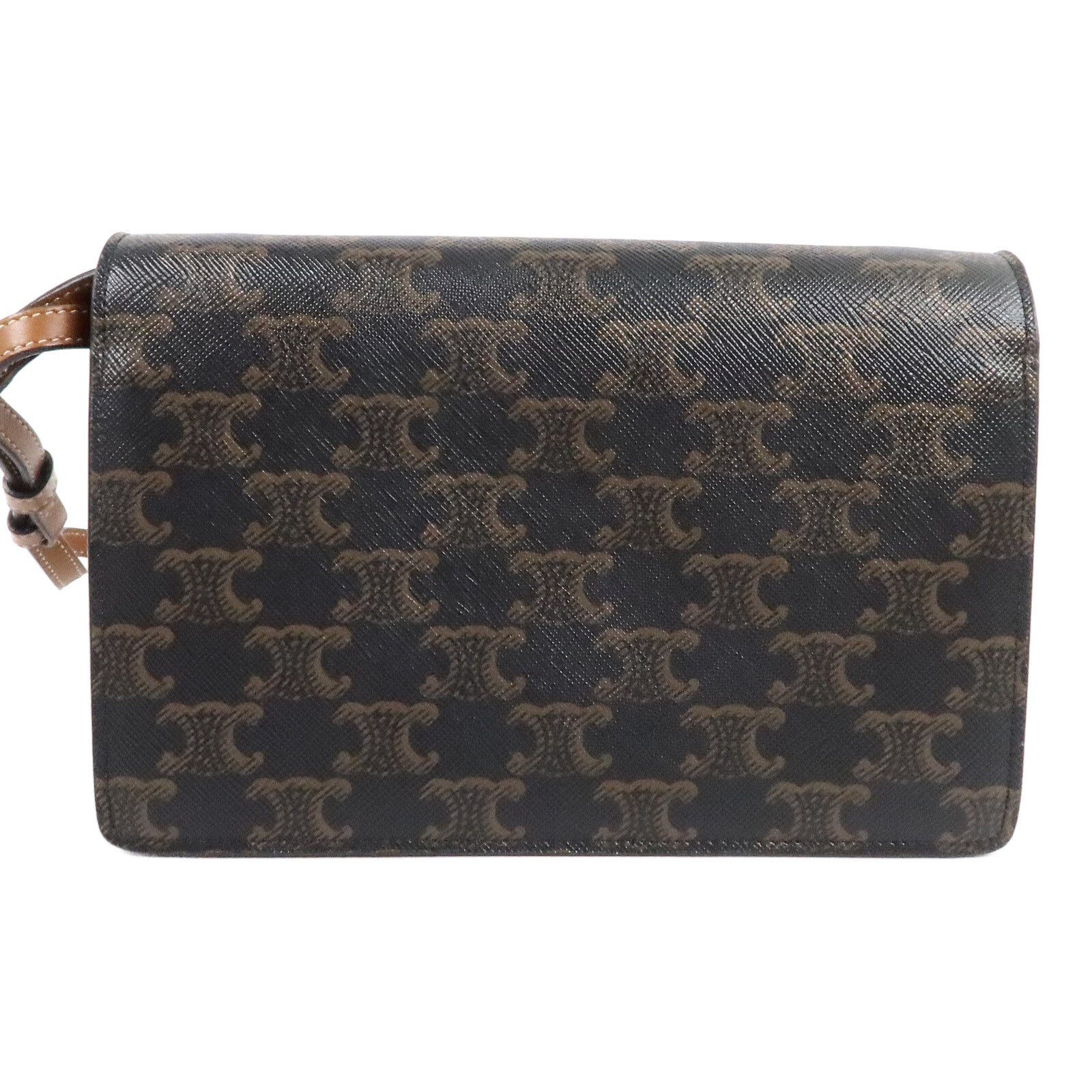 CELINE 塗層帆布Duo Wallet On Strap肩背袋