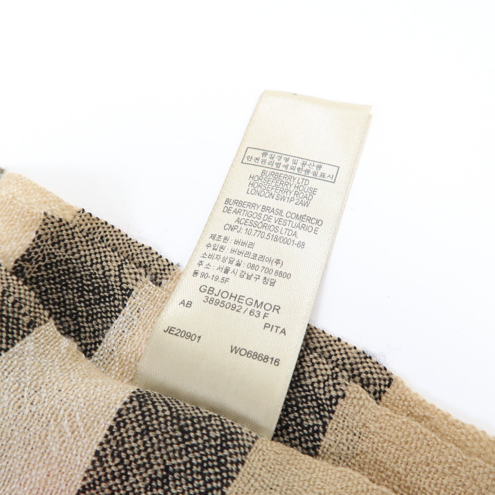 BURBERRY 羊絨Scarf圍巾啡色
