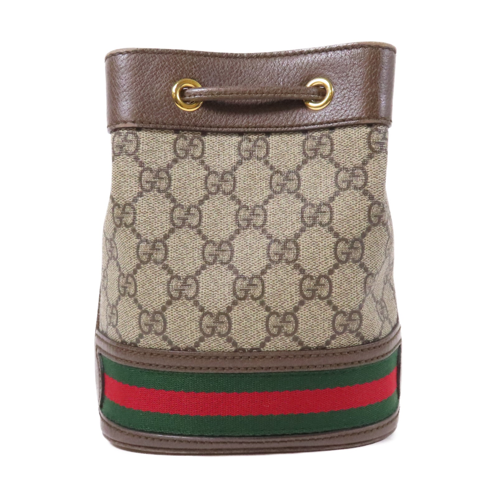 GUCCI 塗層帆布Ophidia Bucket Bag金扣肩背袋啡色