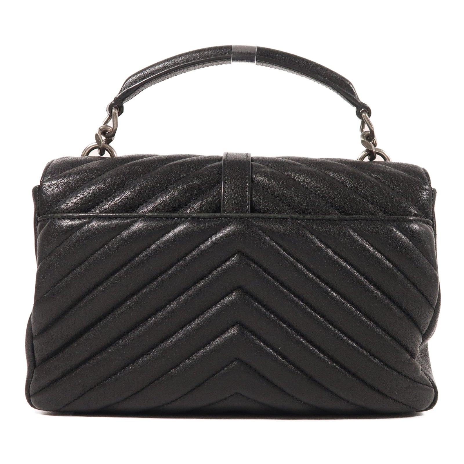 SAINT LAURENT 牛皮皮革Chain Shoulder銀扣手挽肩背兩用袋
