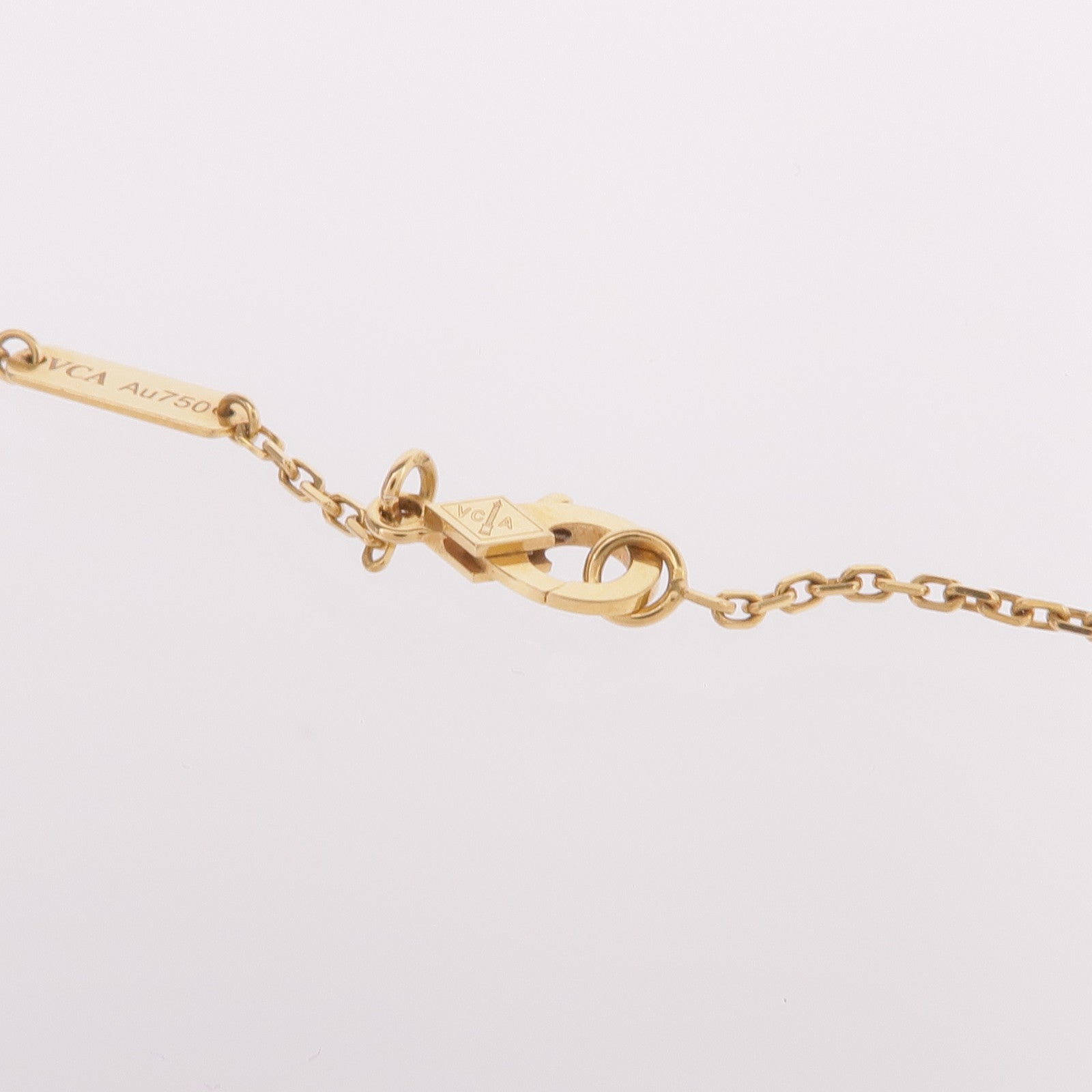 Van Cleef & Arpels 18K黃金Vintage Alhambra Necklace鑽石/珍珠母貝項鍊