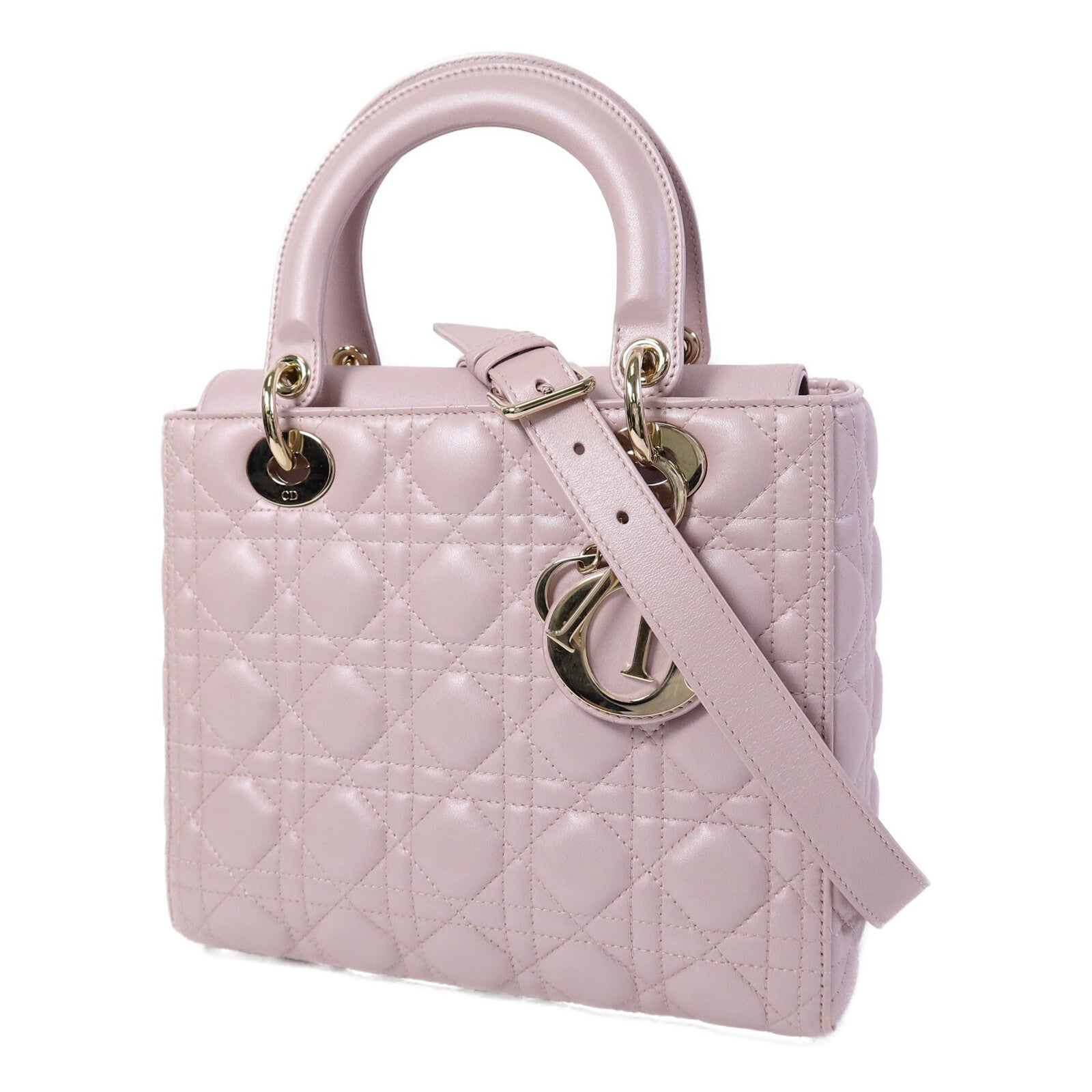 Dior 羊皮皮革Lady Dior Medium手挽肩背兩用袋