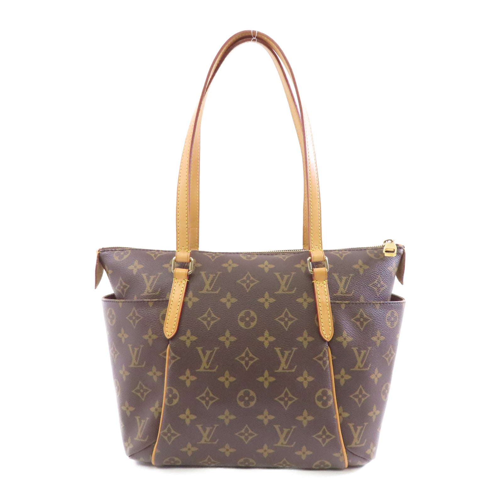 LOUIS VUITTON Monogram Totally PM金扣手挽袋棕色