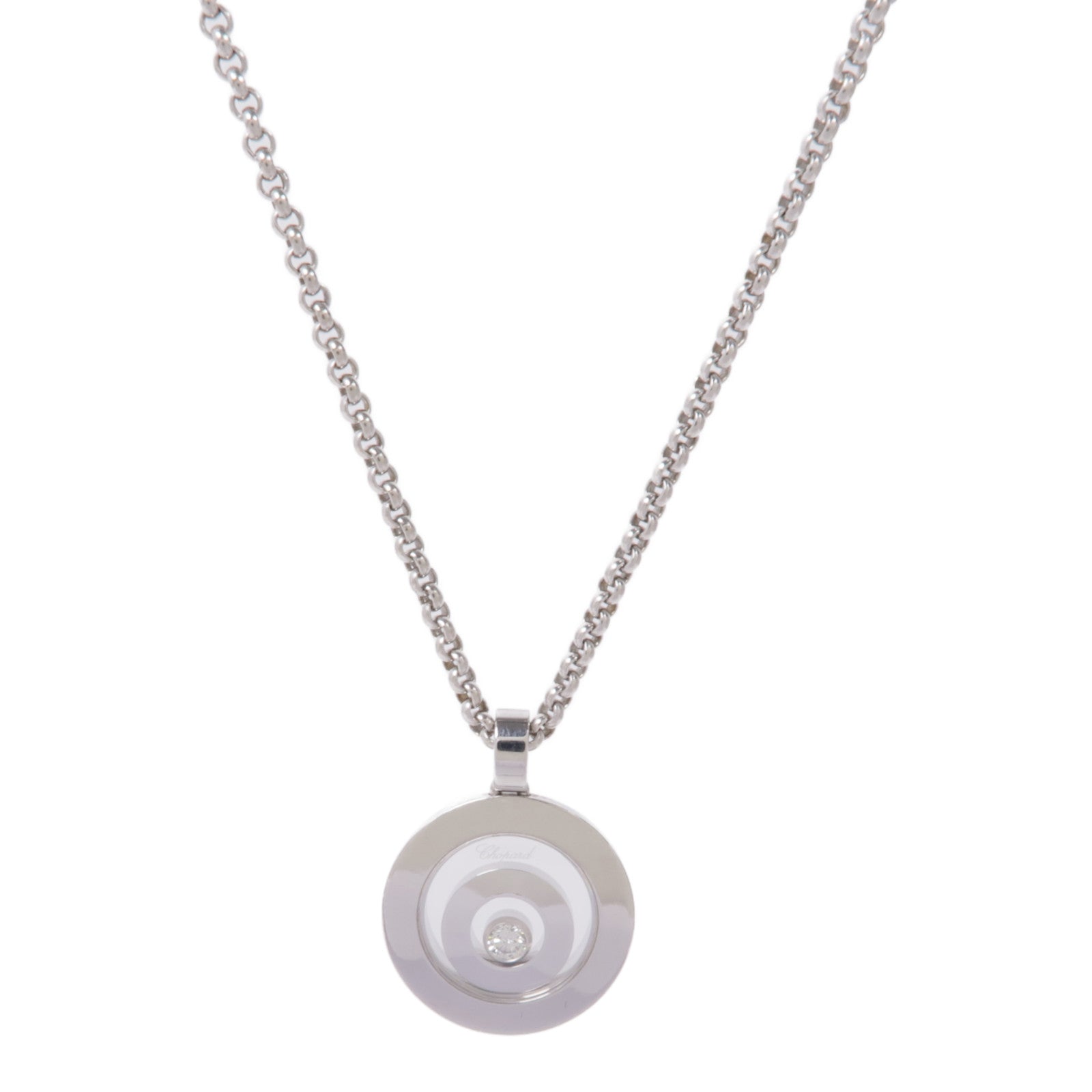 Chopard 18K白金Happy Spirit Diamond Necklace鑽石項鍊