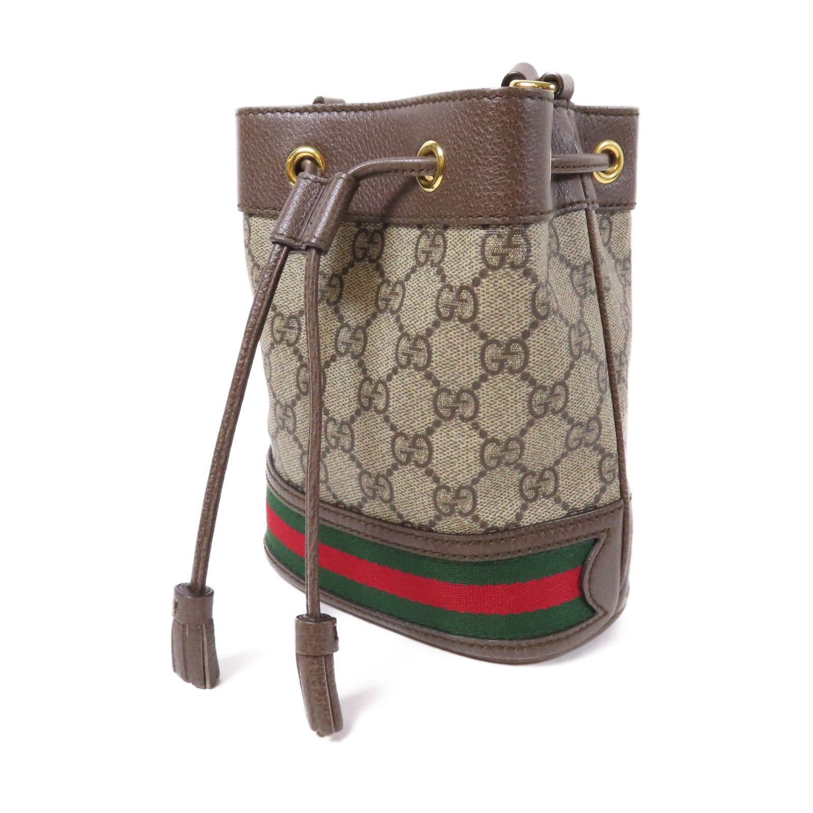 GUCCI 塗層帆布Ophidia Bucket Bag金扣肩背袋啡色