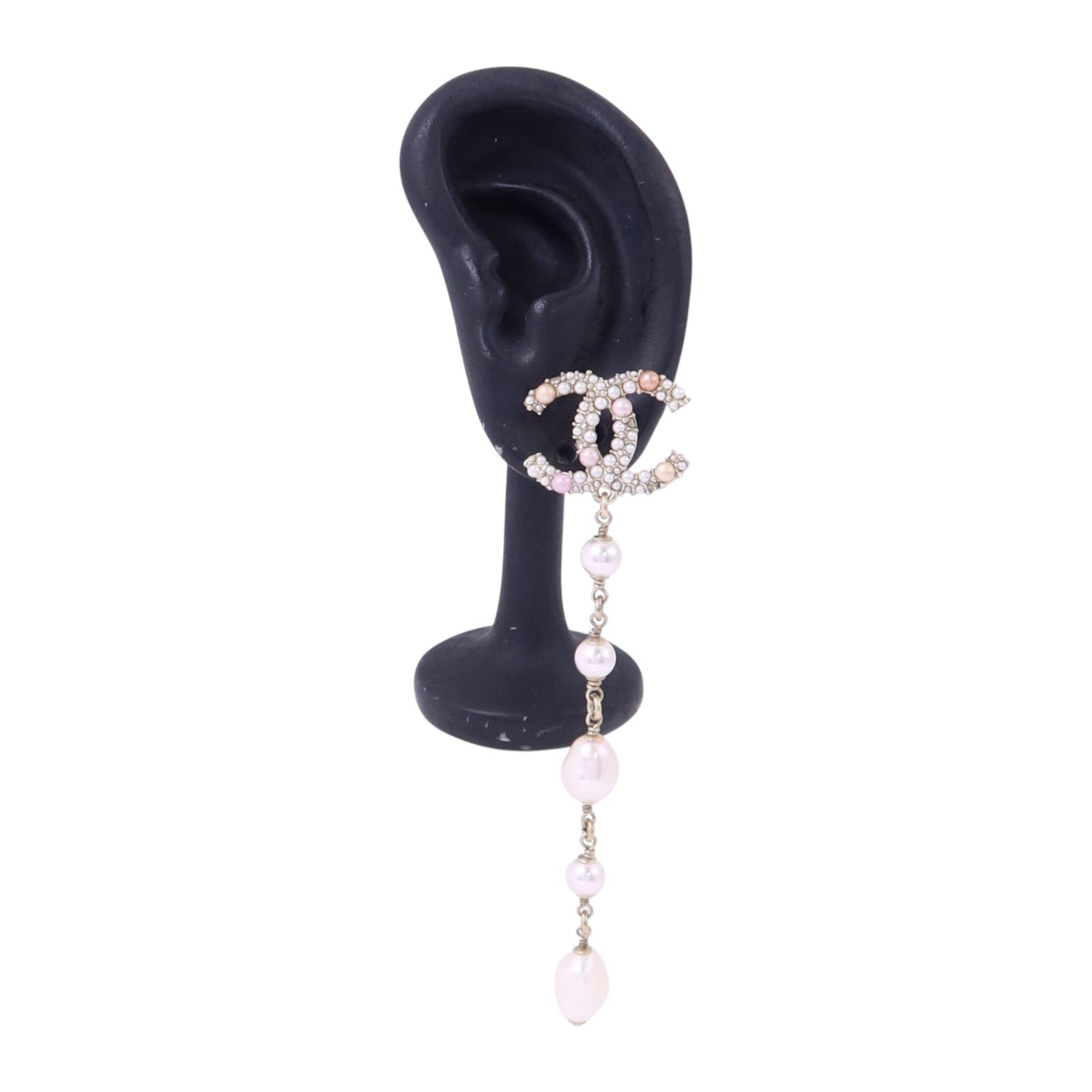 CHANEL 金屬/PVC/水鑽Earrings金扣耳環