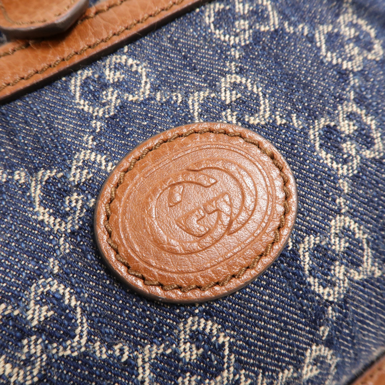 GUCCI Denim/牛皮皮革GG Backpack背包