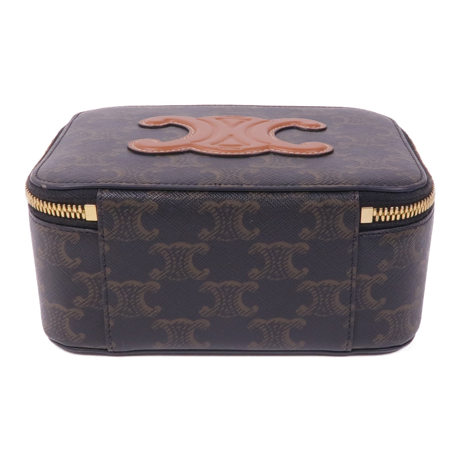 CELINE 塗層帆布Triomphe金扣鏈帶肩背袋