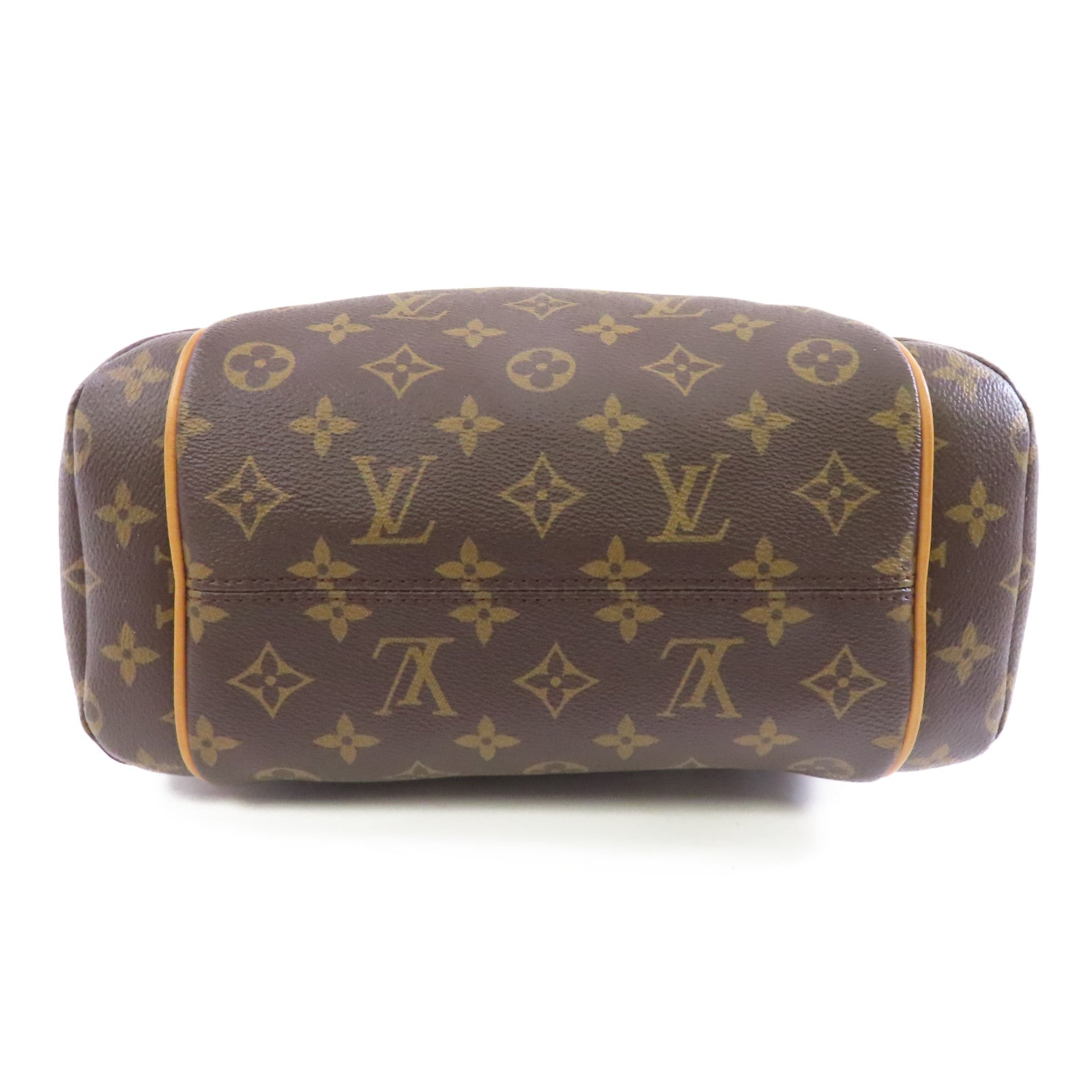 LOUIS VUITTON Monogram Totally PM金扣手挽袋棕色