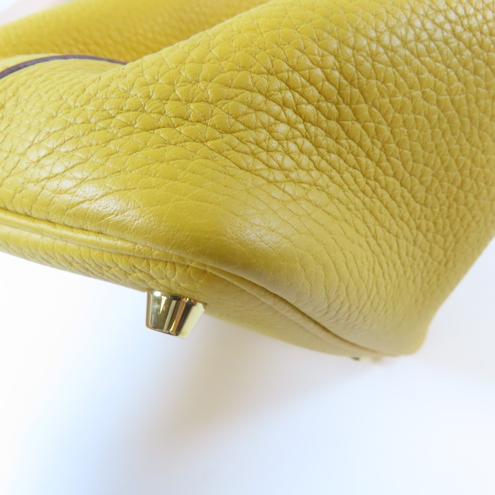 HERMES 【激減優惠】Taurillon Clemence皮革Picotin PM Tote Bag 金扣手挽袋Jaune Ambre