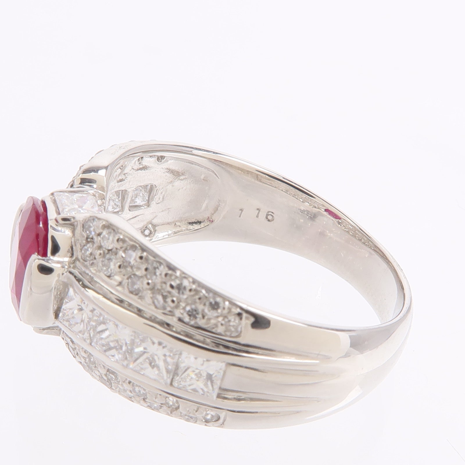 JEWELRY PT900鉑金Ruby Diamond Ring紅寶石鑽石戒指
