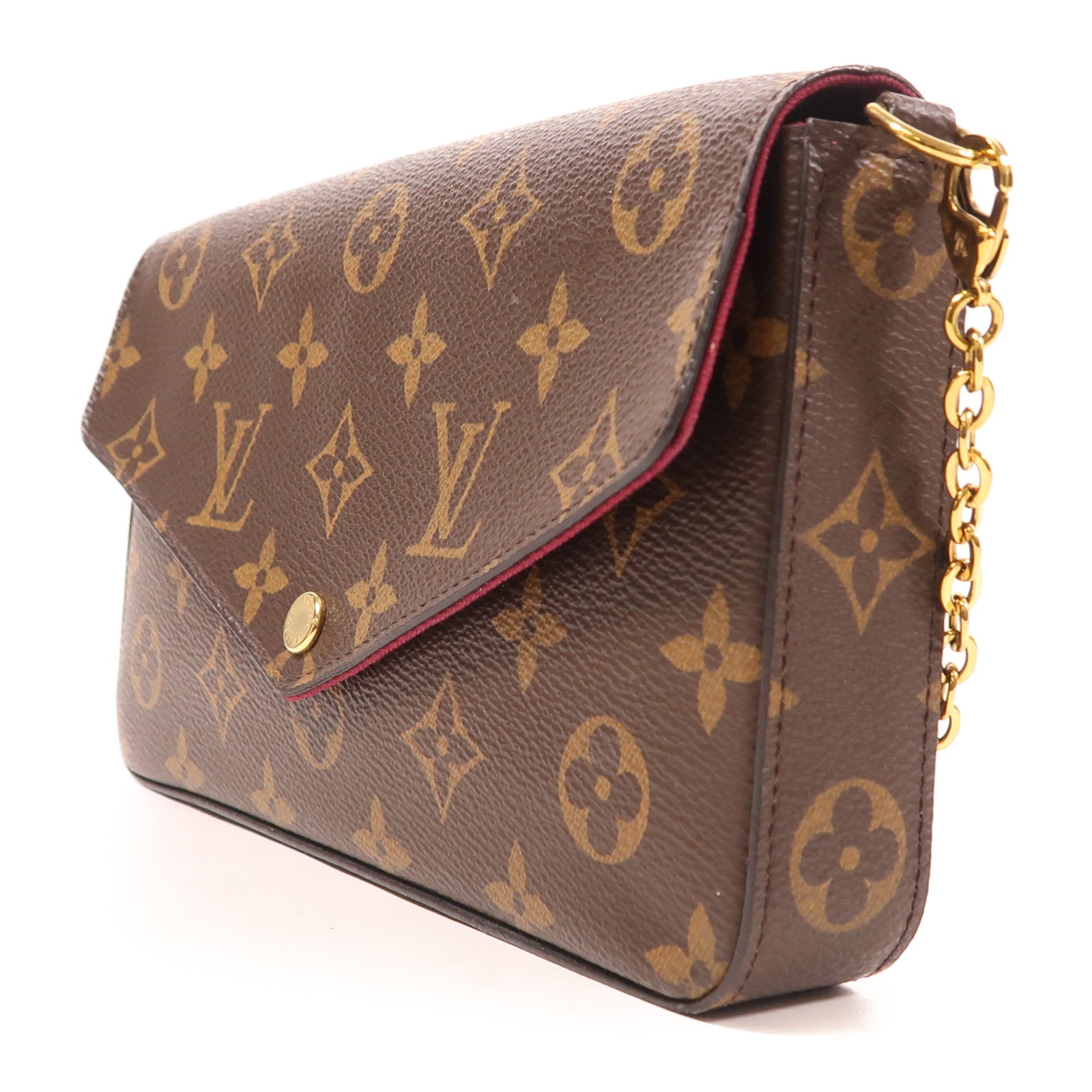 LOUIS VUITTON Monogram Pochette Felicie金扣鏈帶肩背袋