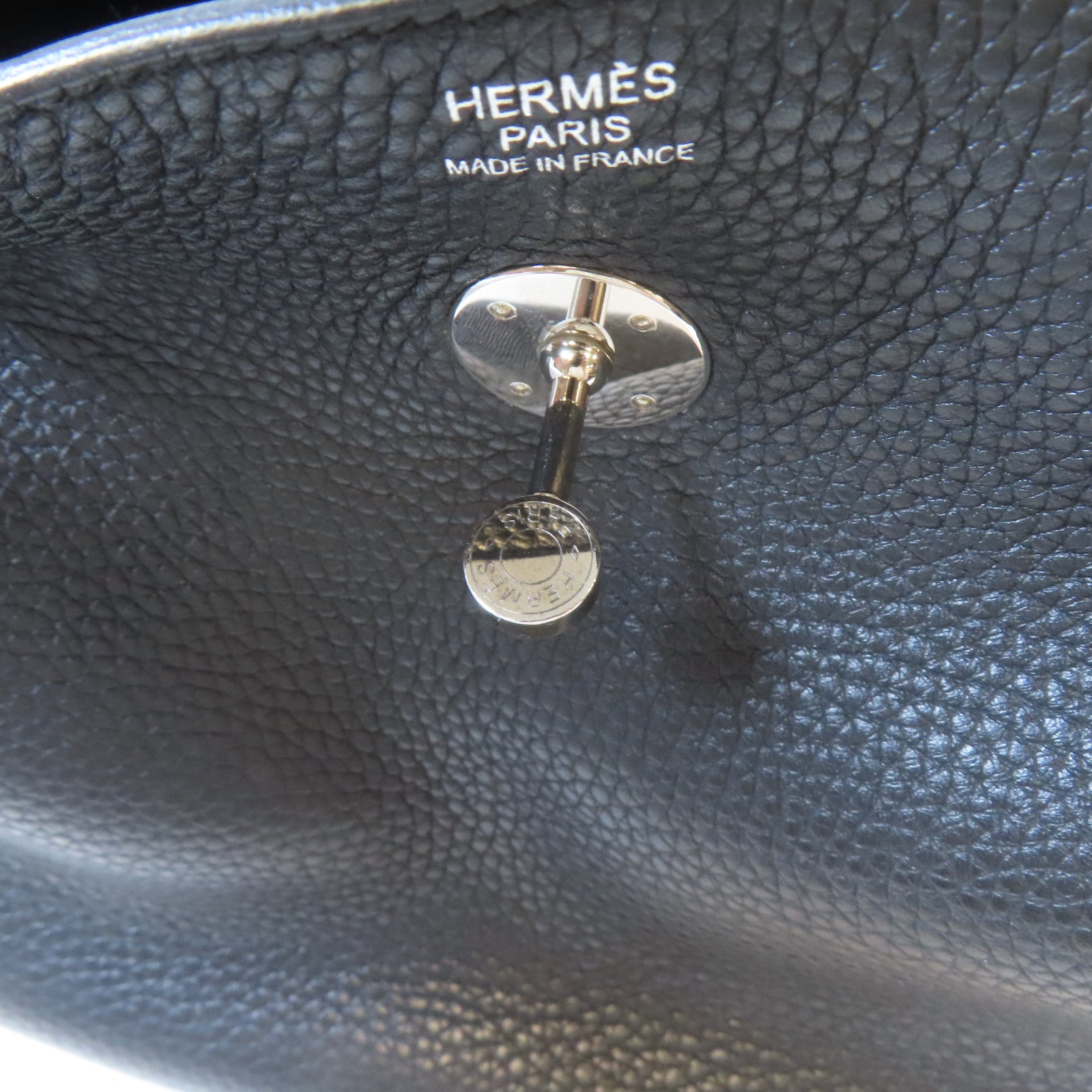 HERMES Clemence皮革Lindy 34銀扣手挽肩背兩用袋黑色