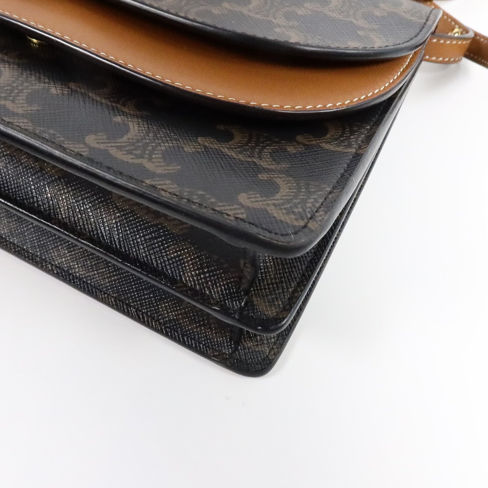 CELINE 塗層帆布Duo Wallet On Strap肩背袋