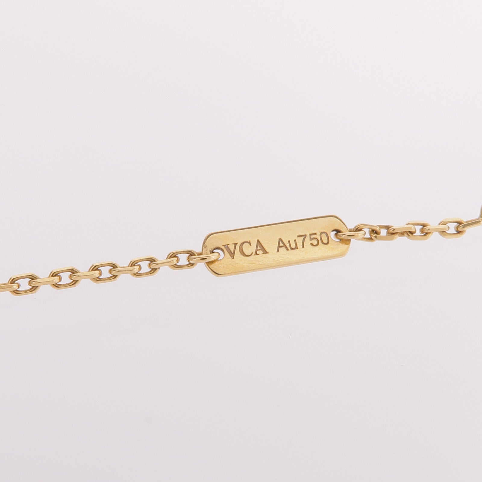 Van Cleef & Arpels 18K黃金Vintage Alhambra Necklace鑽石/珍珠母貝項鍊