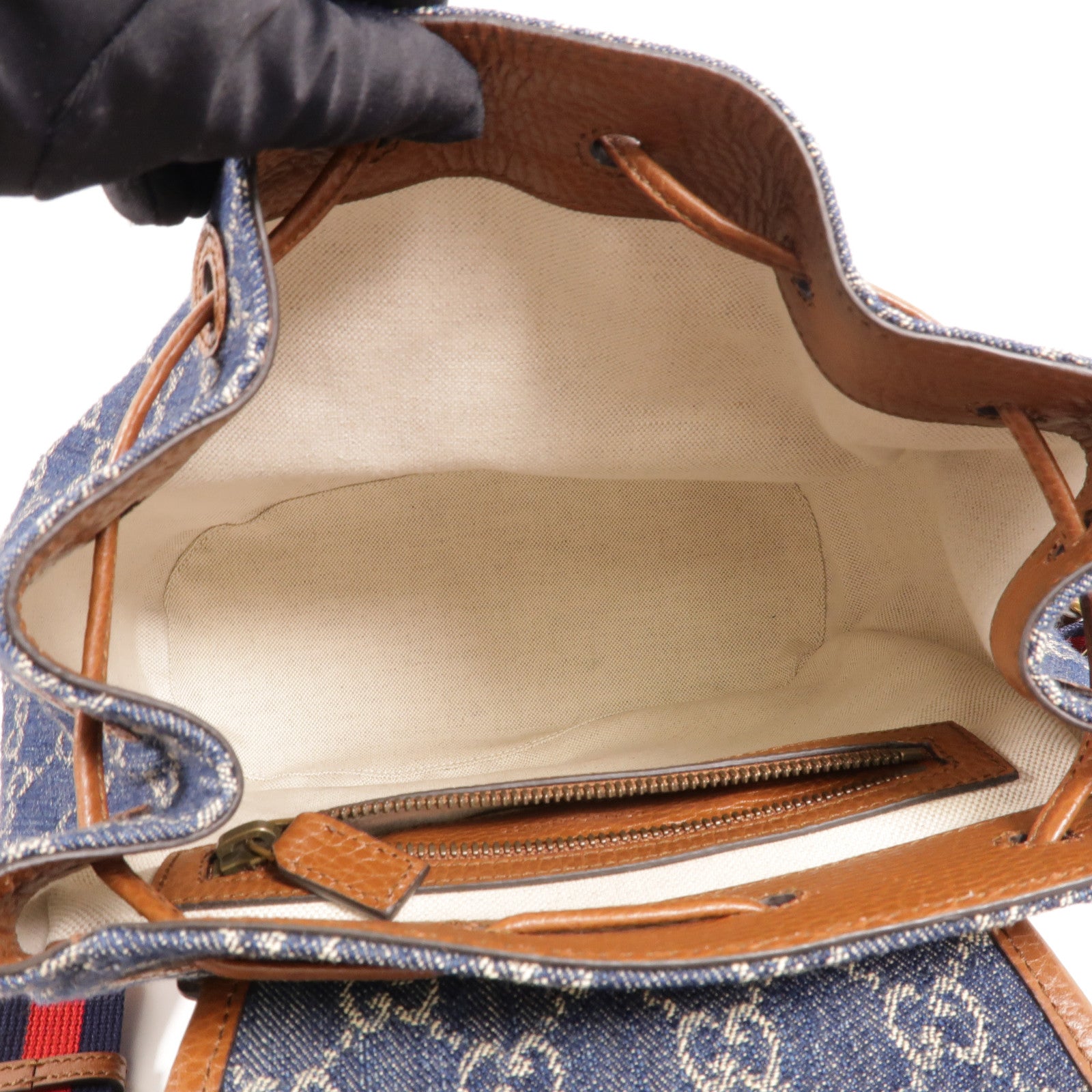 GUCCI Denim/牛皮皮革GG Backpack背包