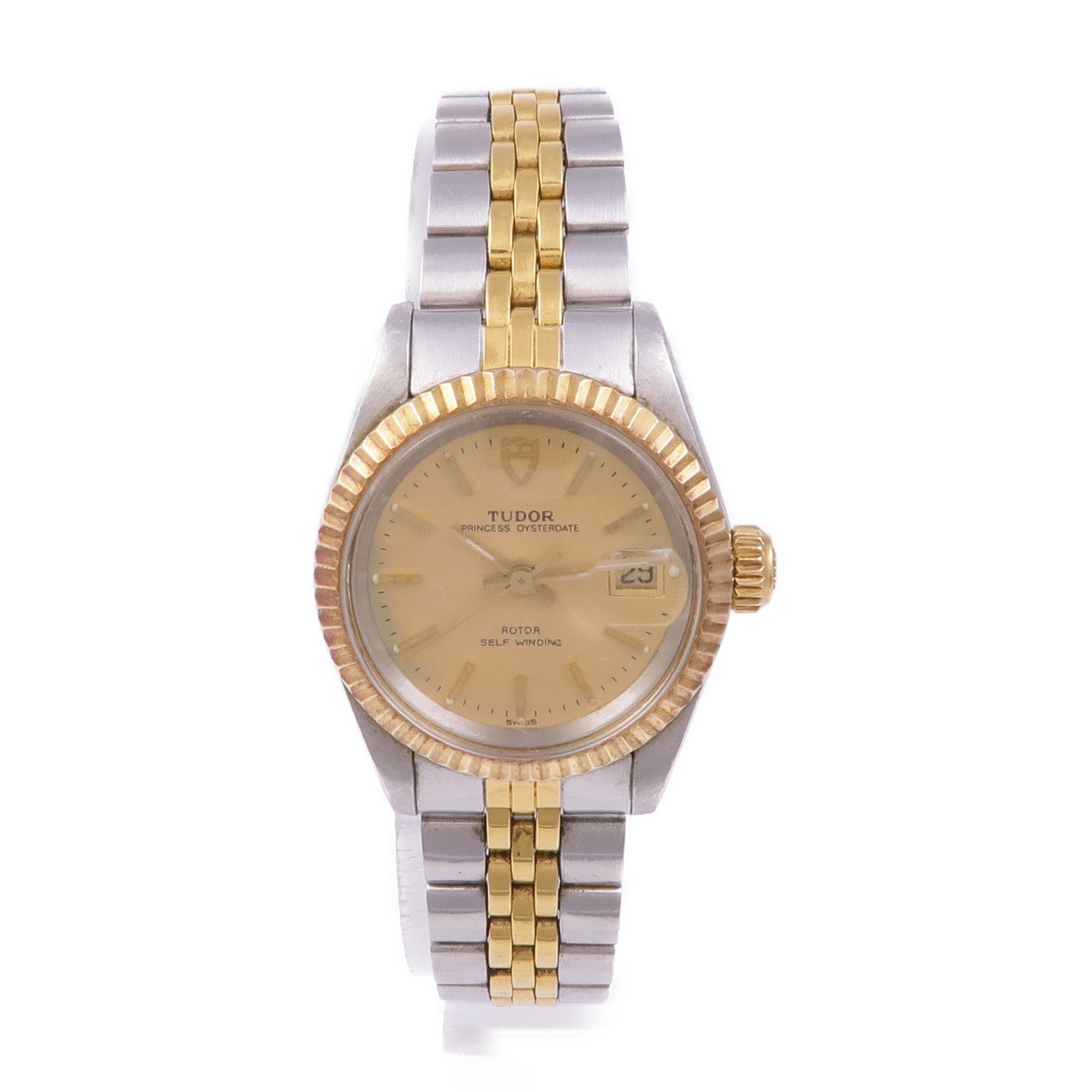 TUDOR Prince Oysterdate 92413 Automatic Watch 18K Yellow Gold Stainless Steel