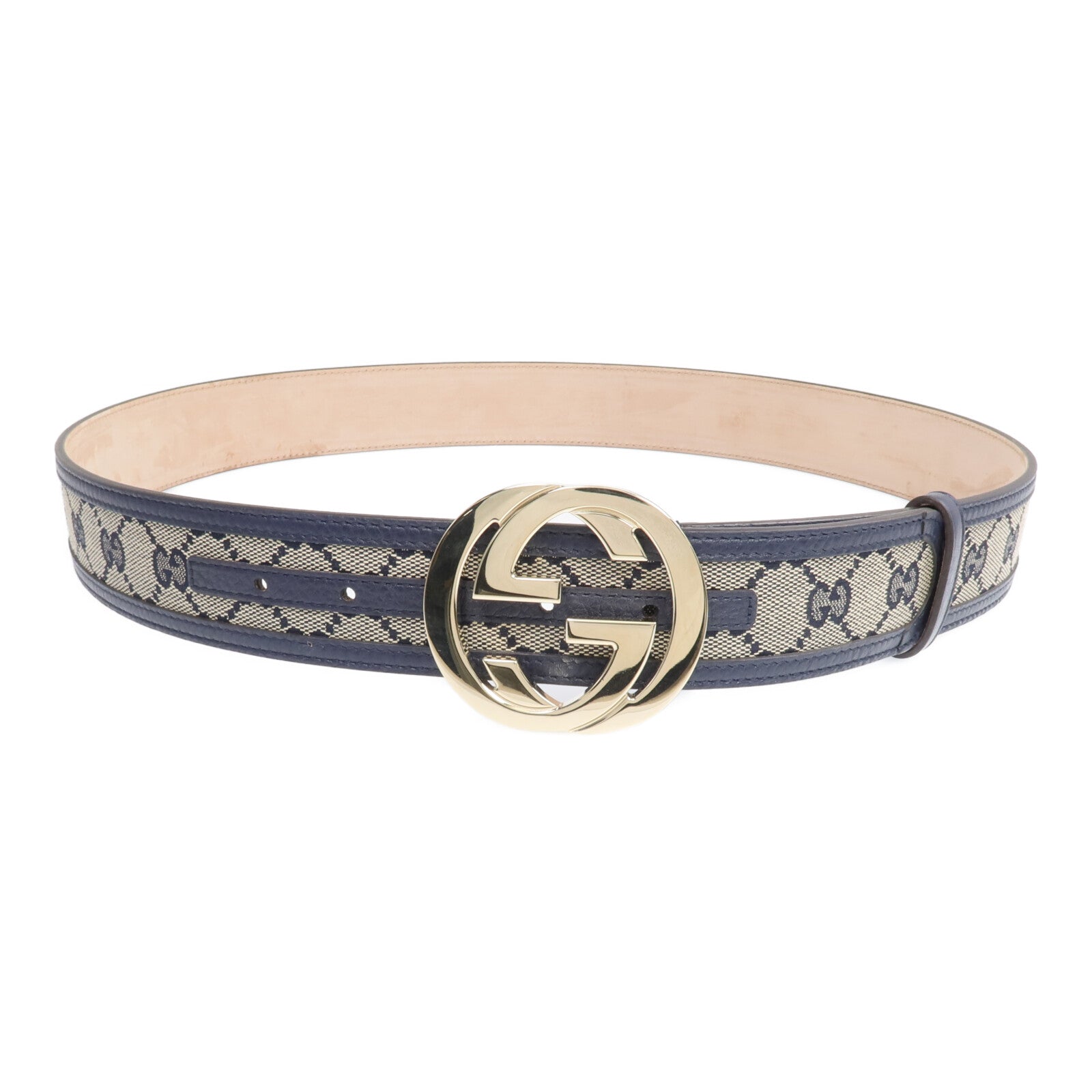 GUCCI 皮革/帆布Belt金扣皮帶